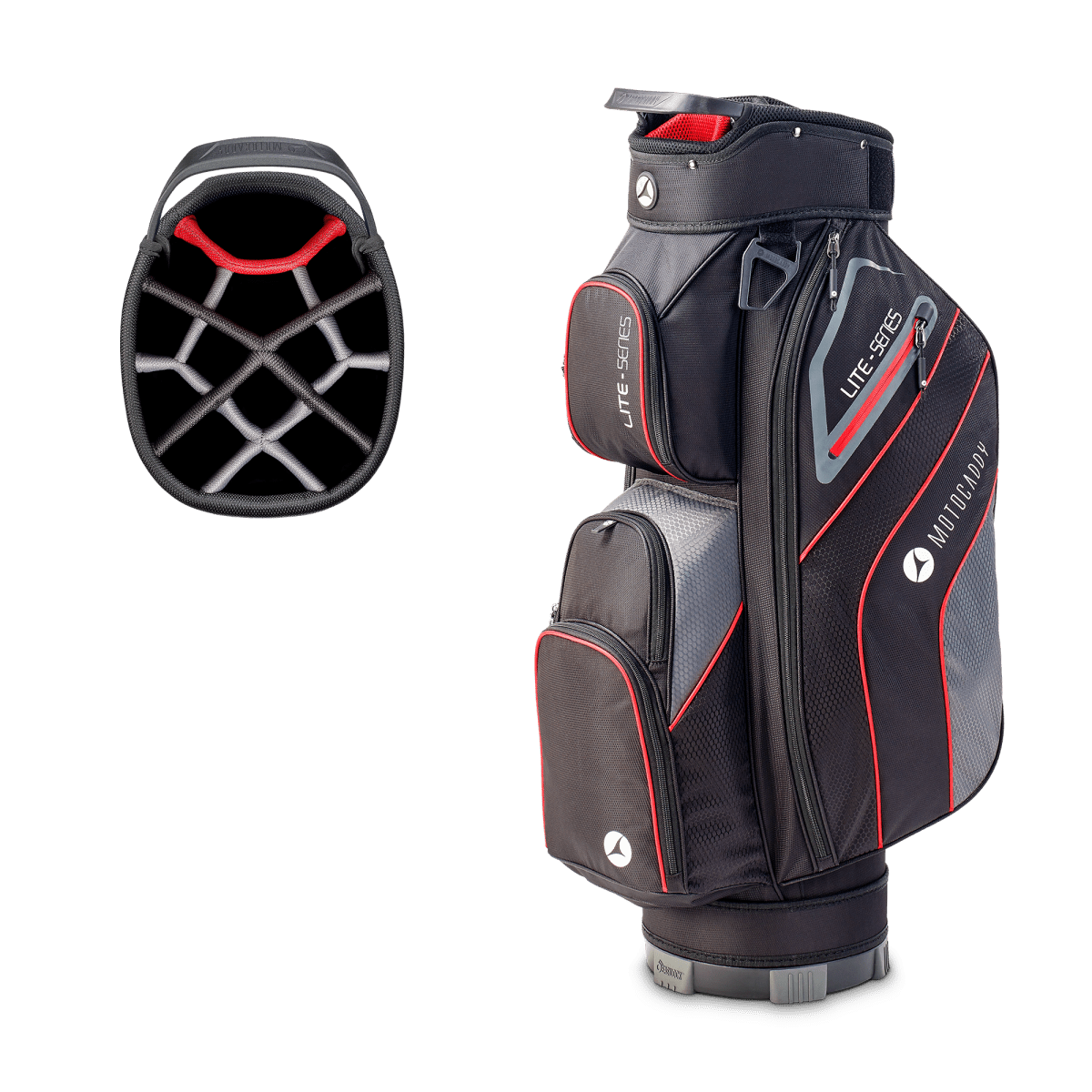 Motocaddy 2026 Lite Series Golf Cart Bag - Black/Red - Motocaddy