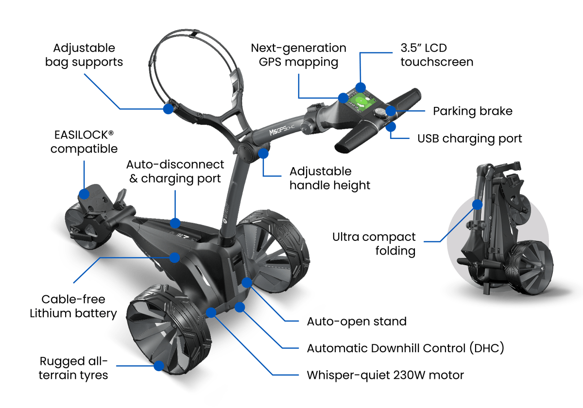 Motocaddy 2026 M5 GPS DHC Standard Lithium Golf Trolley - Motocaddy