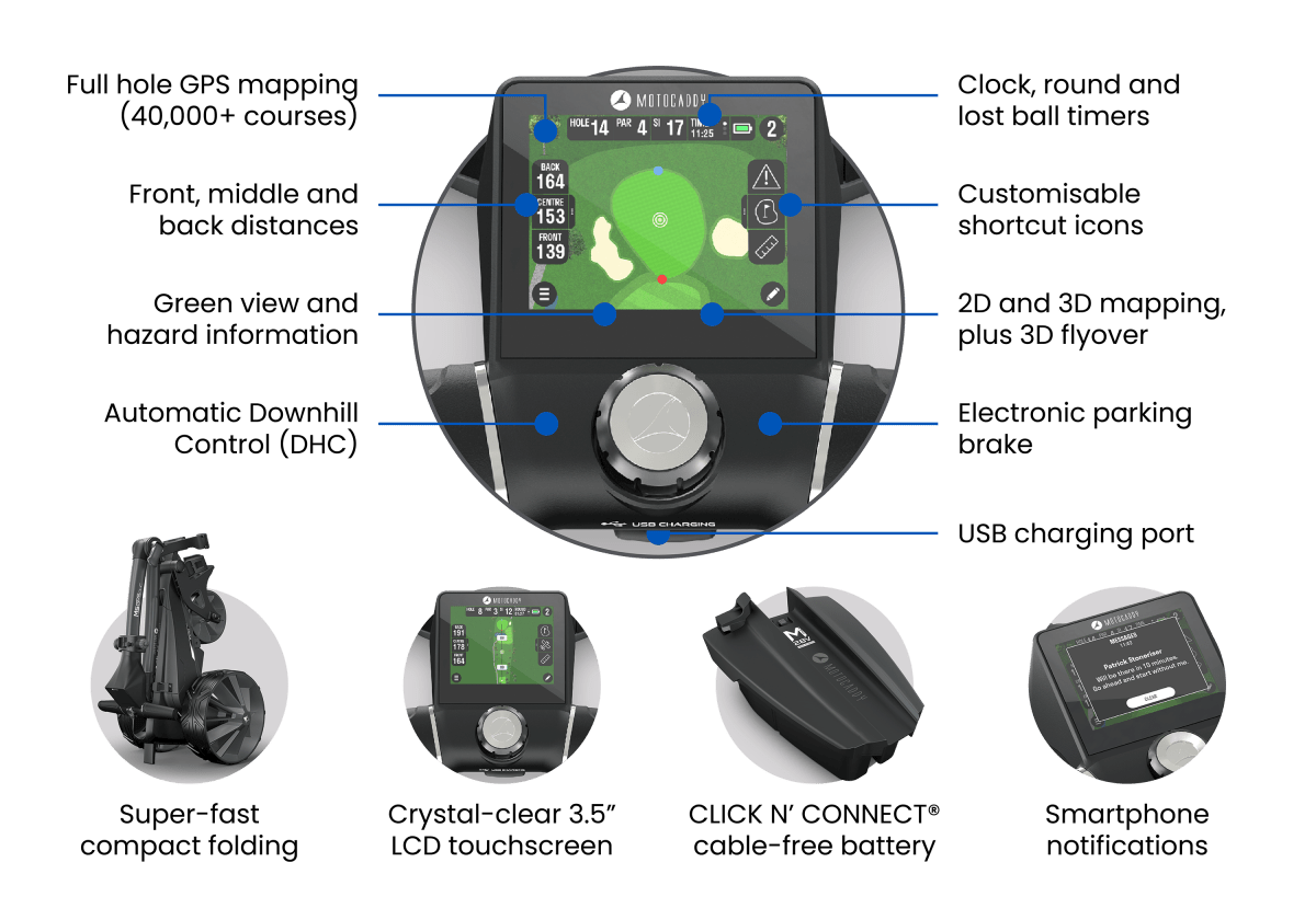 Motocaddy 2026 M5 GPS DHC Standard Lithium Golf Trolley - Motocaddy
