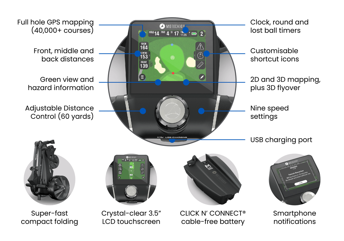 Motocaddy 2026 M5 GPS Standard Lithium Golf Trolley - Motocaddy