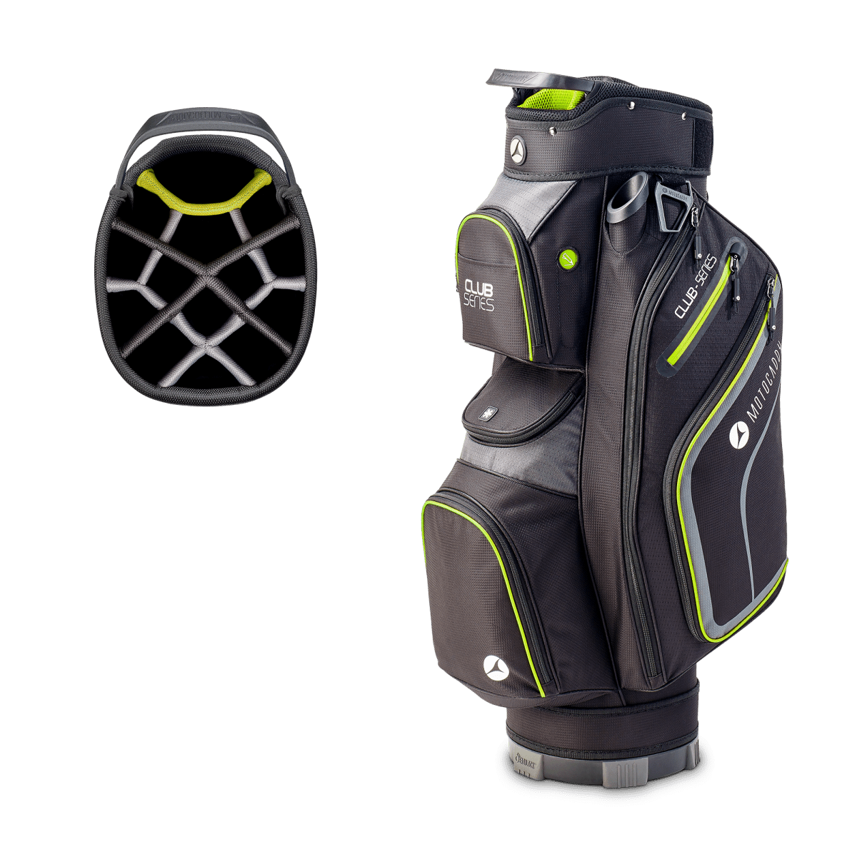 Motocaddy 2026 Club Series Golf Cart Bag - Black/Lime - Motocaddy