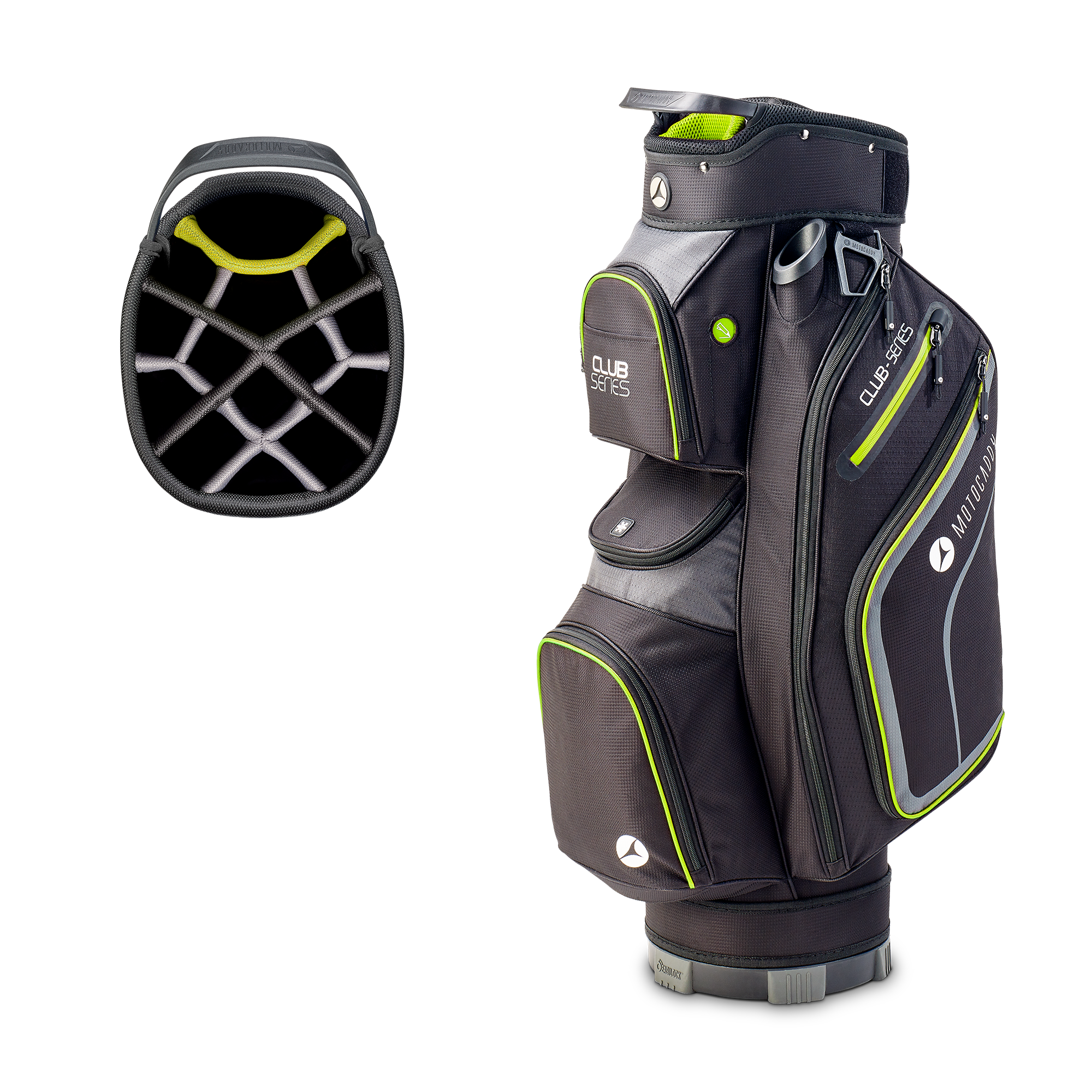 Motocaddy 2026 Club Series Golf Cart Bag - Black/Lime