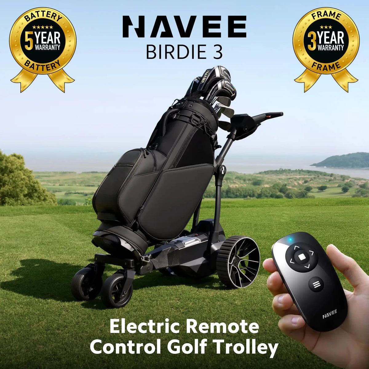 NAVEE Birdie 3 Remote Electric Golf Trolley - NAVEE
