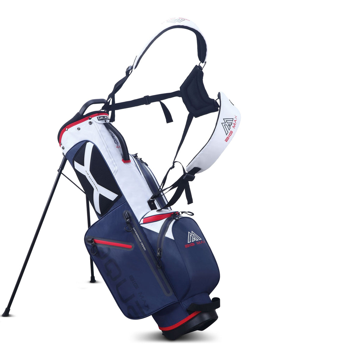 Big Max Dri Lite Seven G Golf Stand Bag - Navy / White / Red