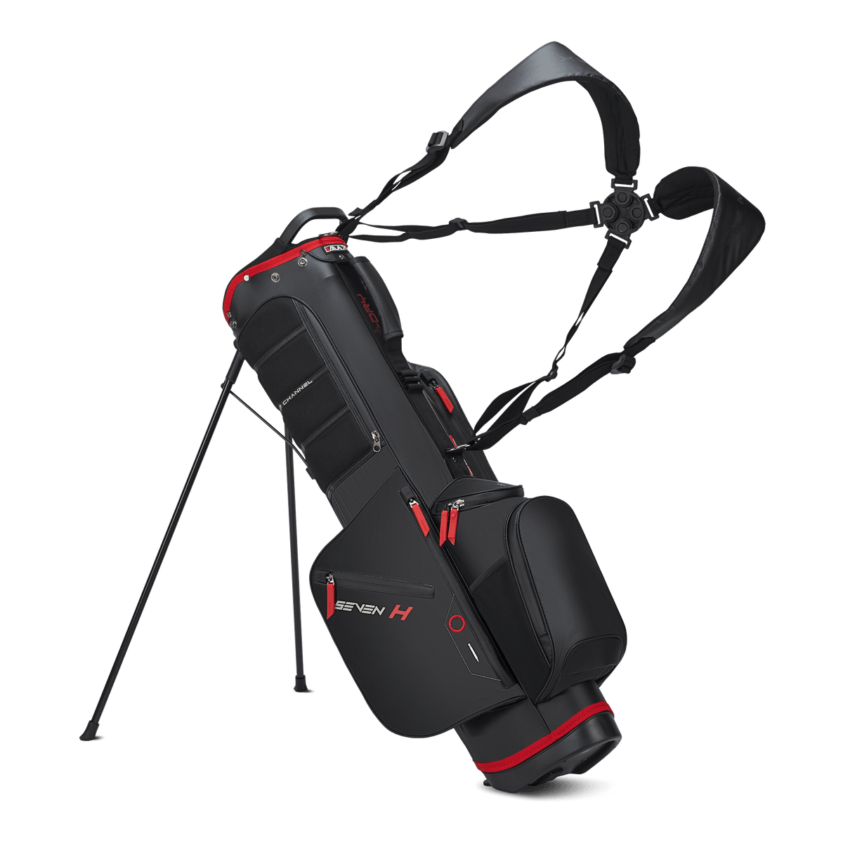 Big Max Aqua Seven H Golf Bag - Black / Red