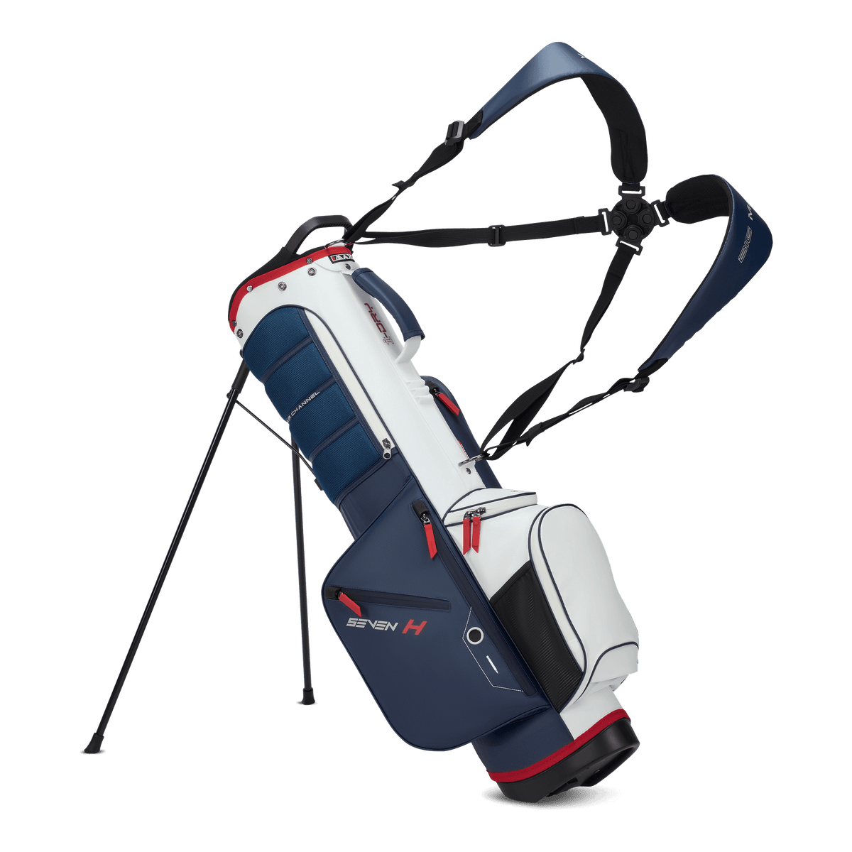 Big Max Aqua Seven H Golf Bag - Navy / White / Red