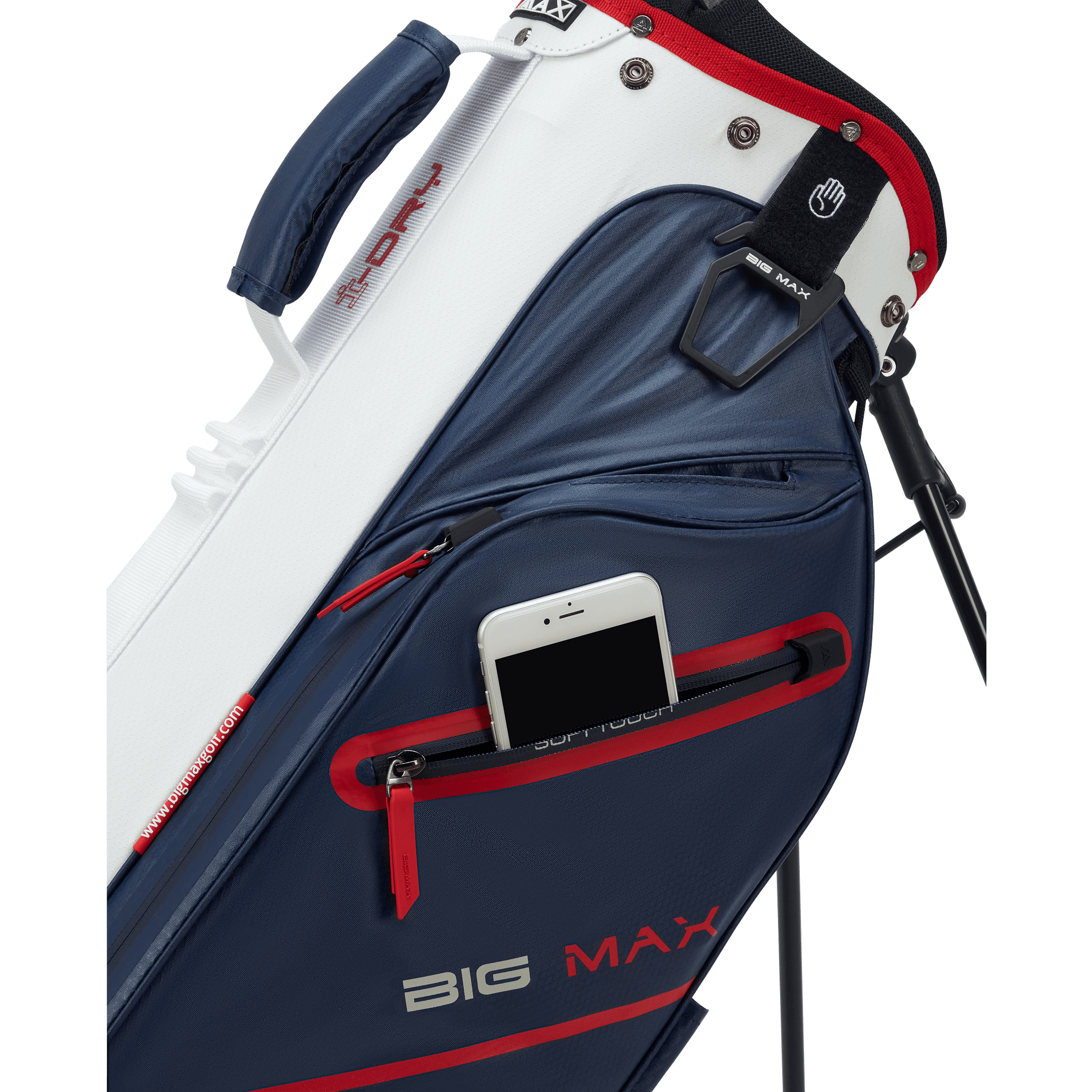 Big Max Aqua Seven H Golf Bag - Navy / White / Red