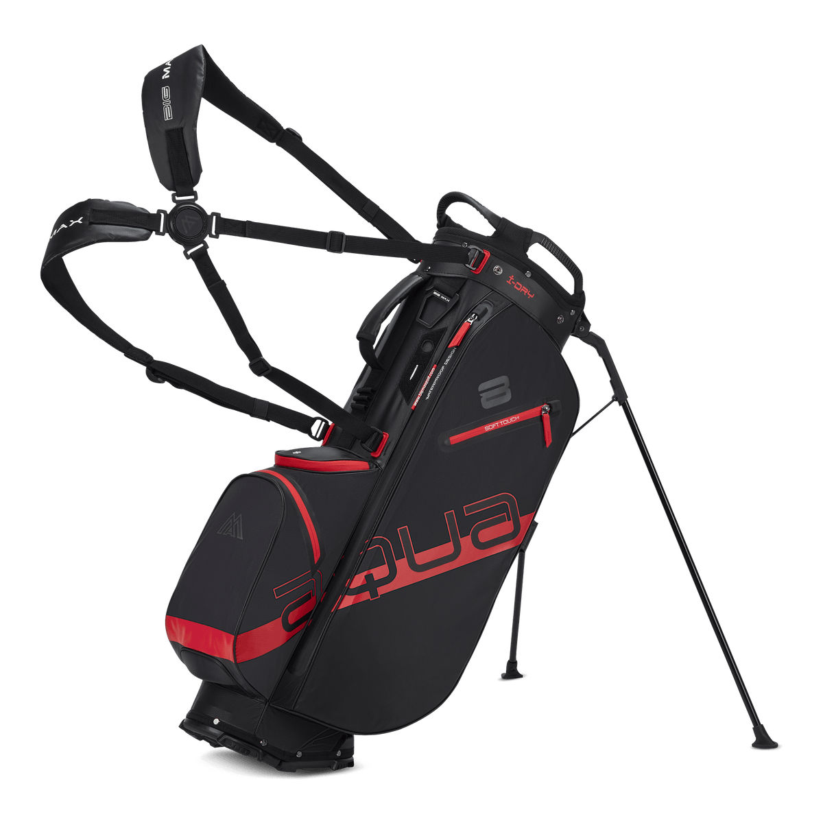 Big Max Aqua Eight H Stand Golf Bag - Black / Red