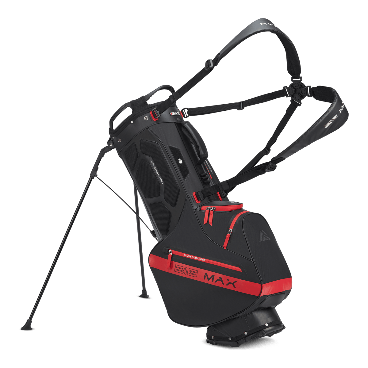 Big Max Aqua Eight H Stand Golf Bag - Black / Red - Big Max