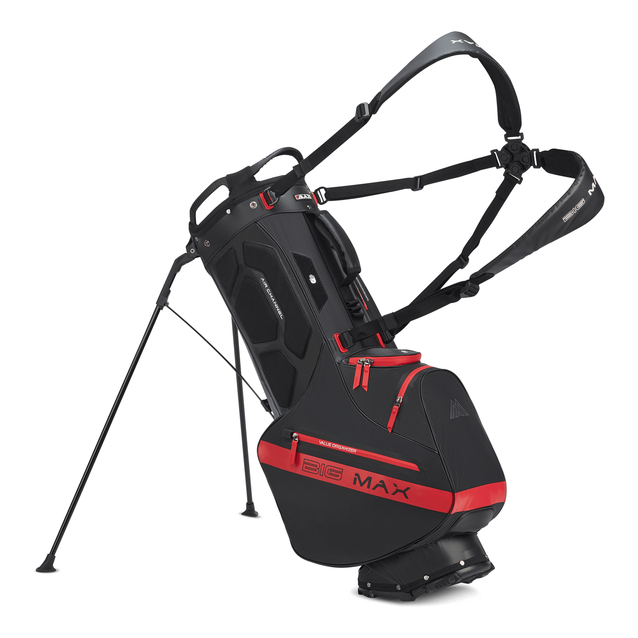Big Max Aqua Eight H Stand Golf Bag - Black / Red