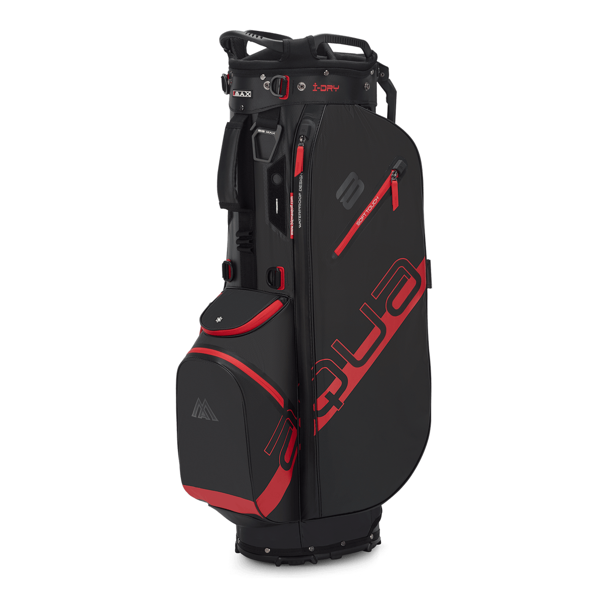 Big Max Aqua Eight H Stand Golf Bag - Black / Red