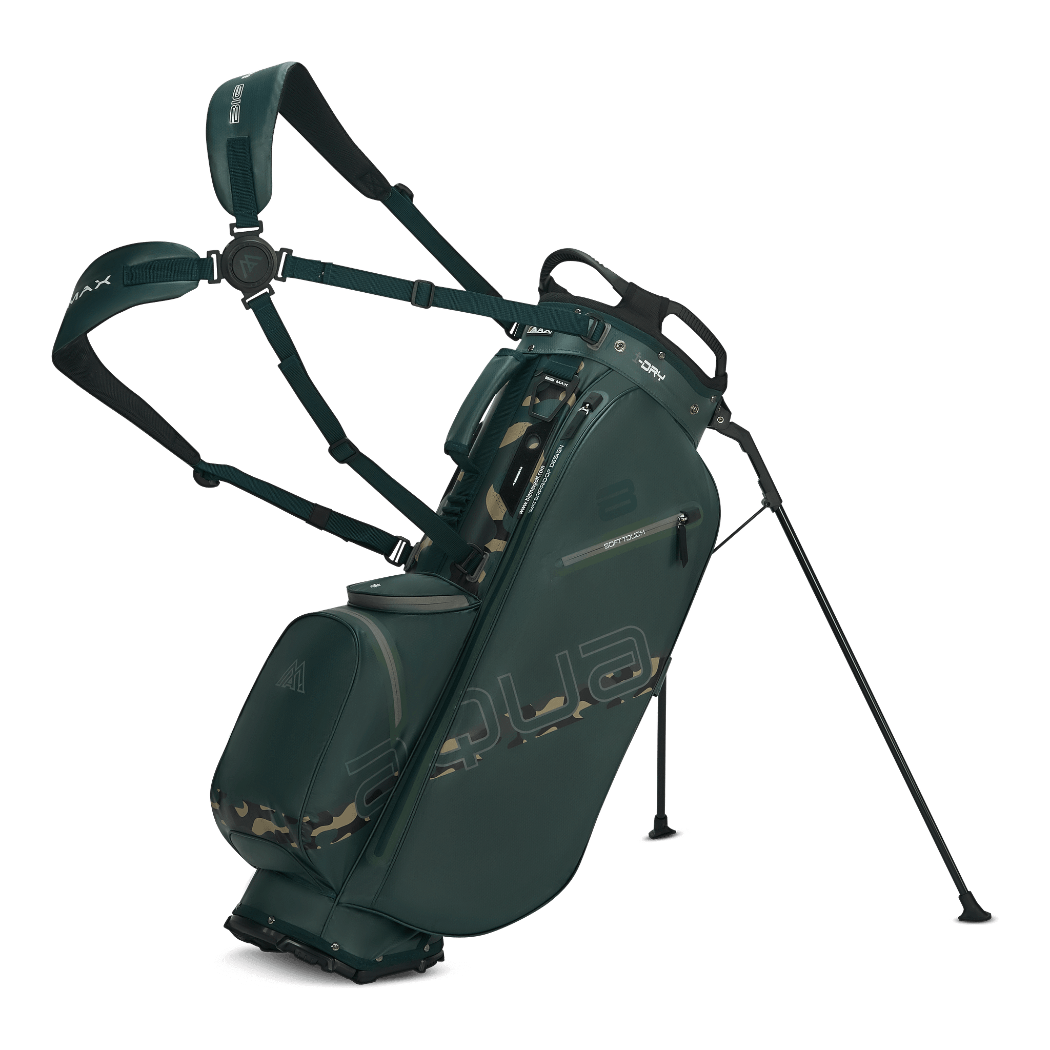 Big Max Aqua Eight H Stand Golf Bag - Forest Green / Green Camo
