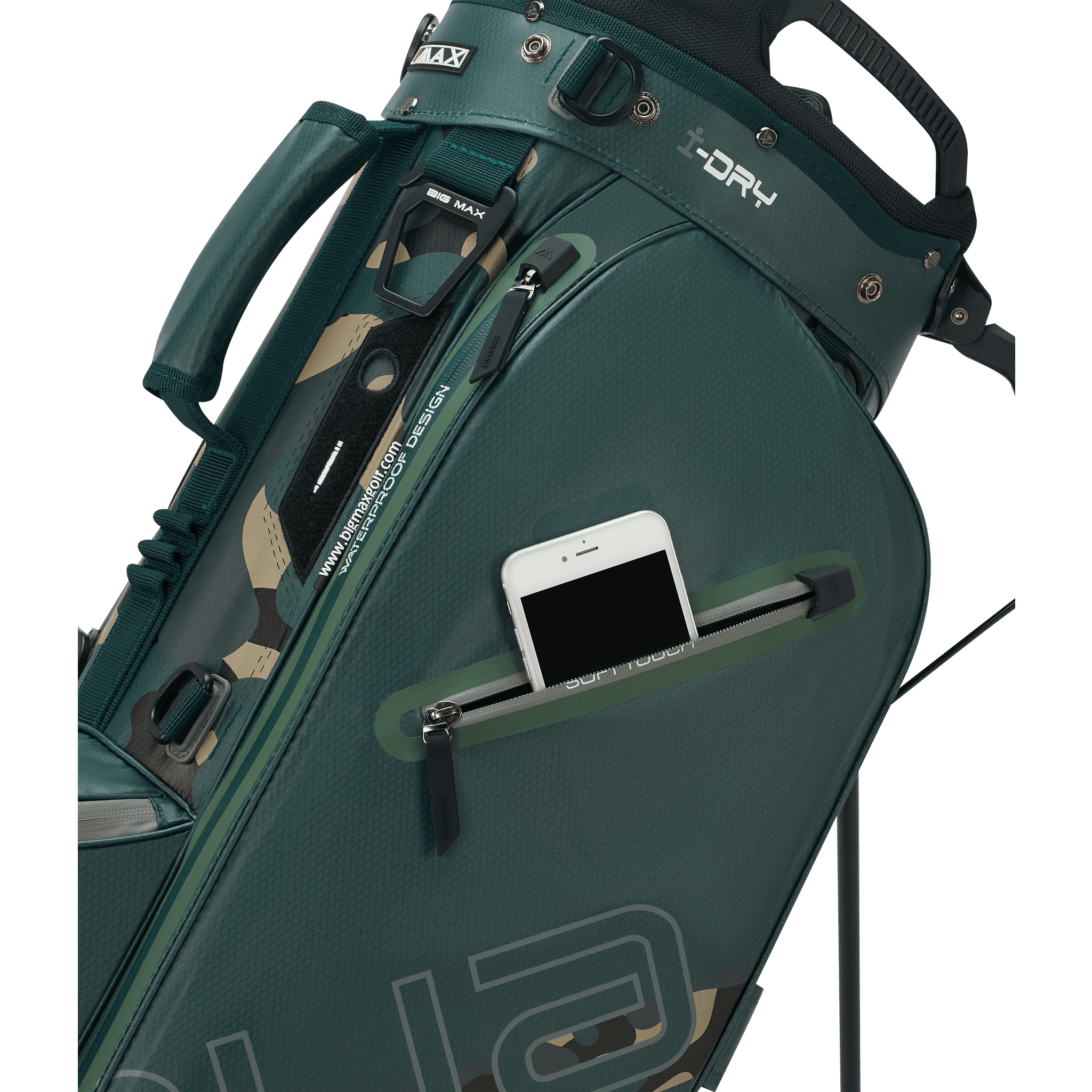 Big Max Aqua Eight H Stand Golf Bag - Forest Green / Green Camo