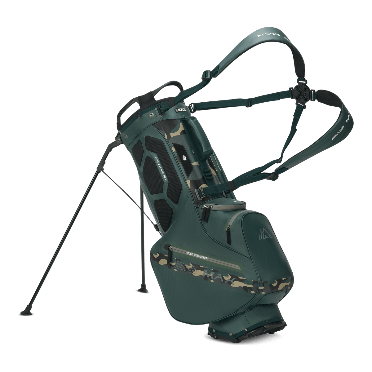 Big Max Aqua Eight H Stand Golf Bag - Forest Green / Green Camo
