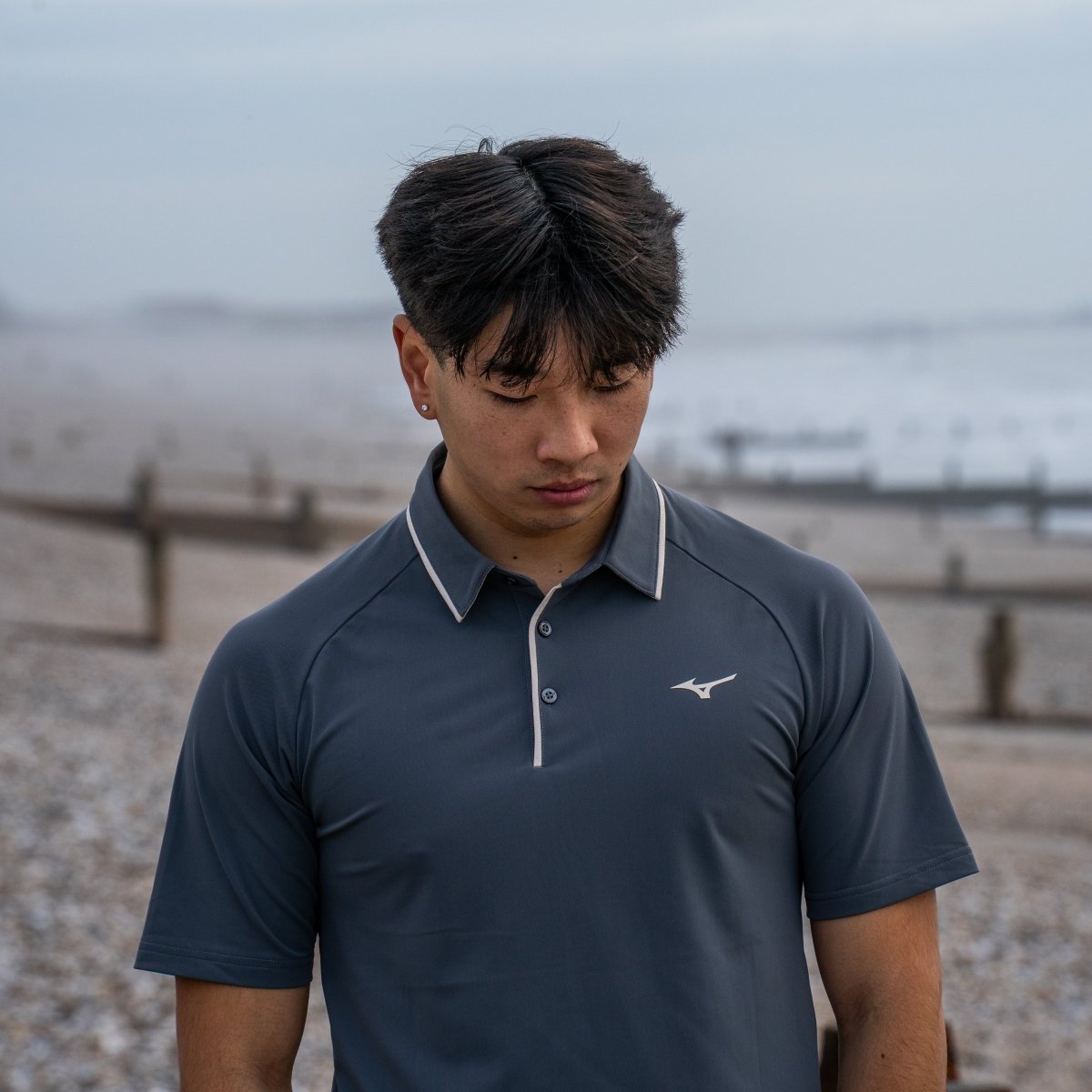 Mizuno Classic Pique Golf Polo Shirt - Lava Smoke - Mizuno
