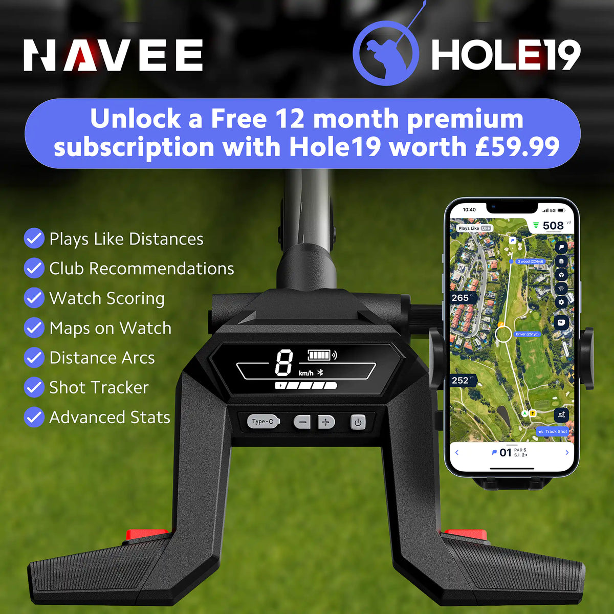 NAVEE Birdie 3 Remote Electric Golf Trolley