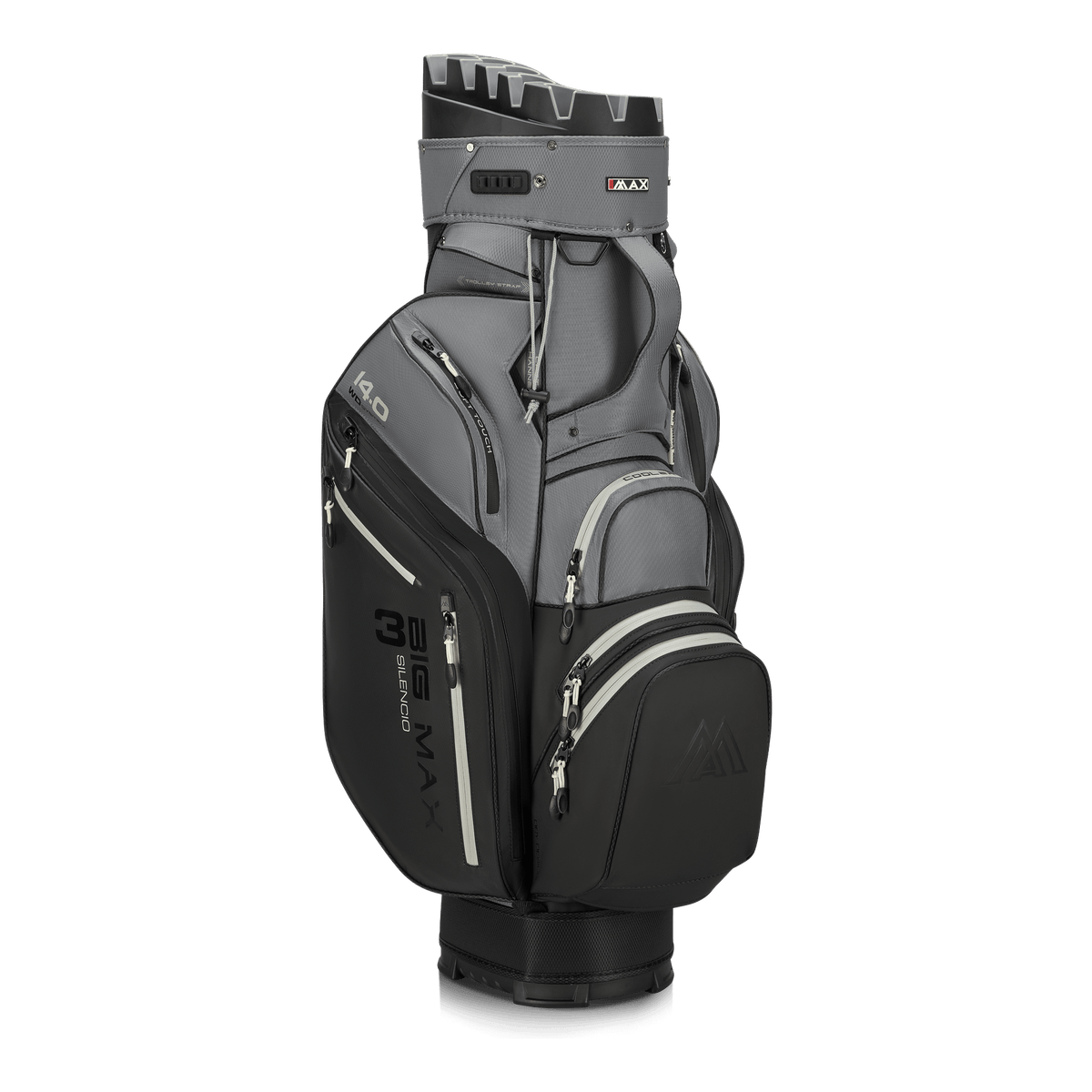 Big Max Dri Lite Silencio 3 Organiser Golf Cart Bag - Black / Grey