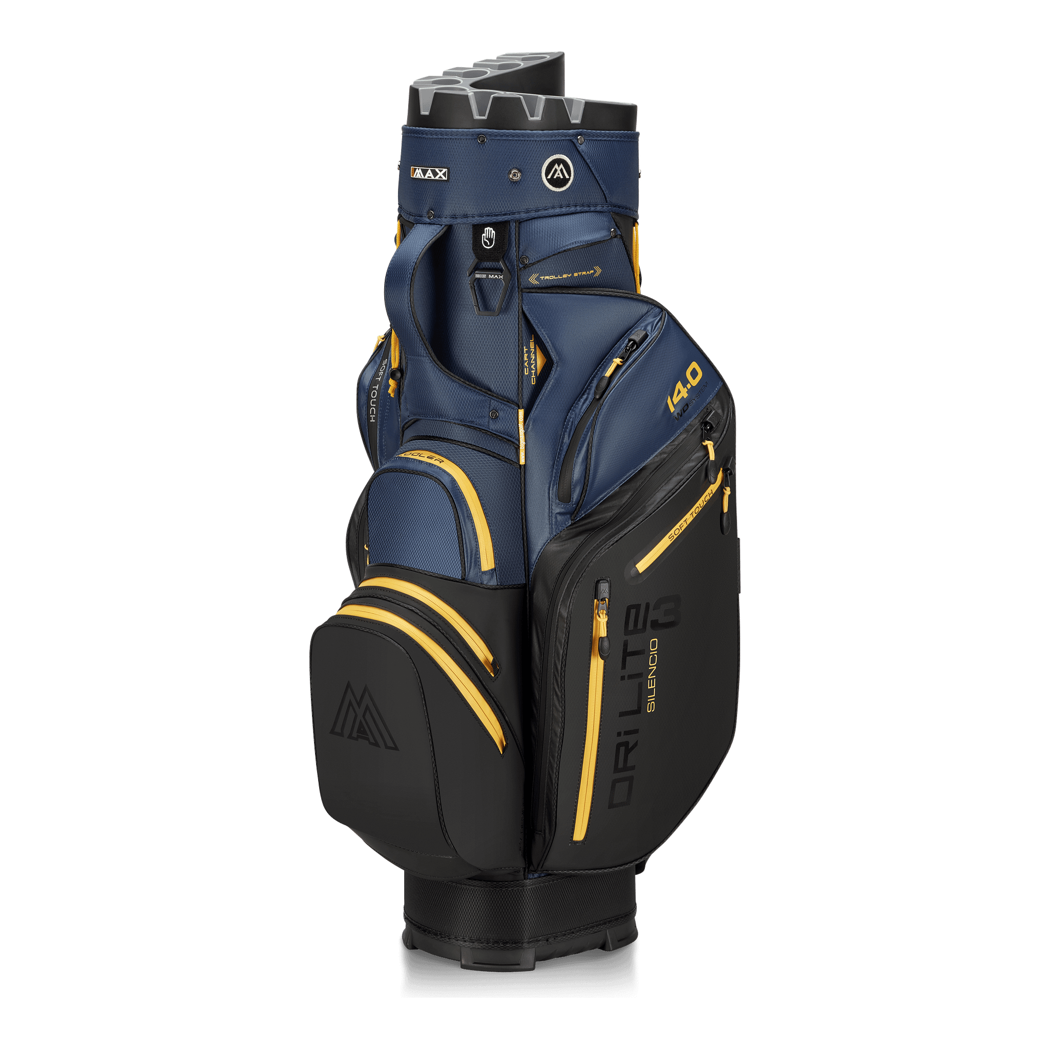 Big Max Dri Lite Silencio 3 Organiser Golf Cart Bag - Black / Navy / Corn