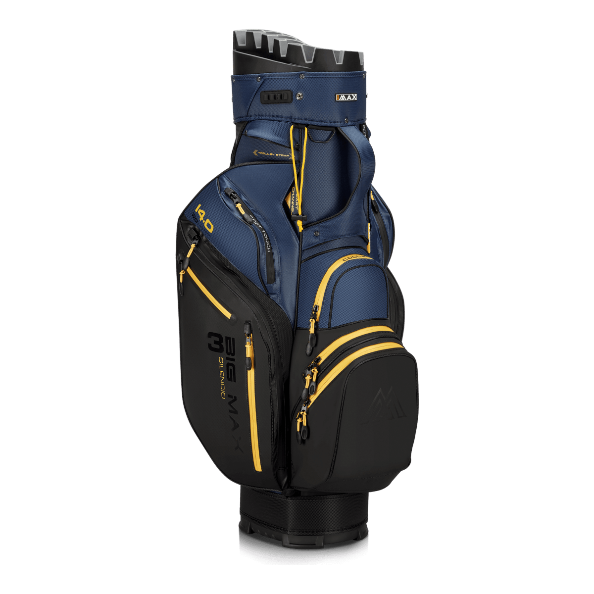 Big Max Dri Lite Silencio 3 Organiser Golf Cart Bag - Black / Navy / Corn - Big Max