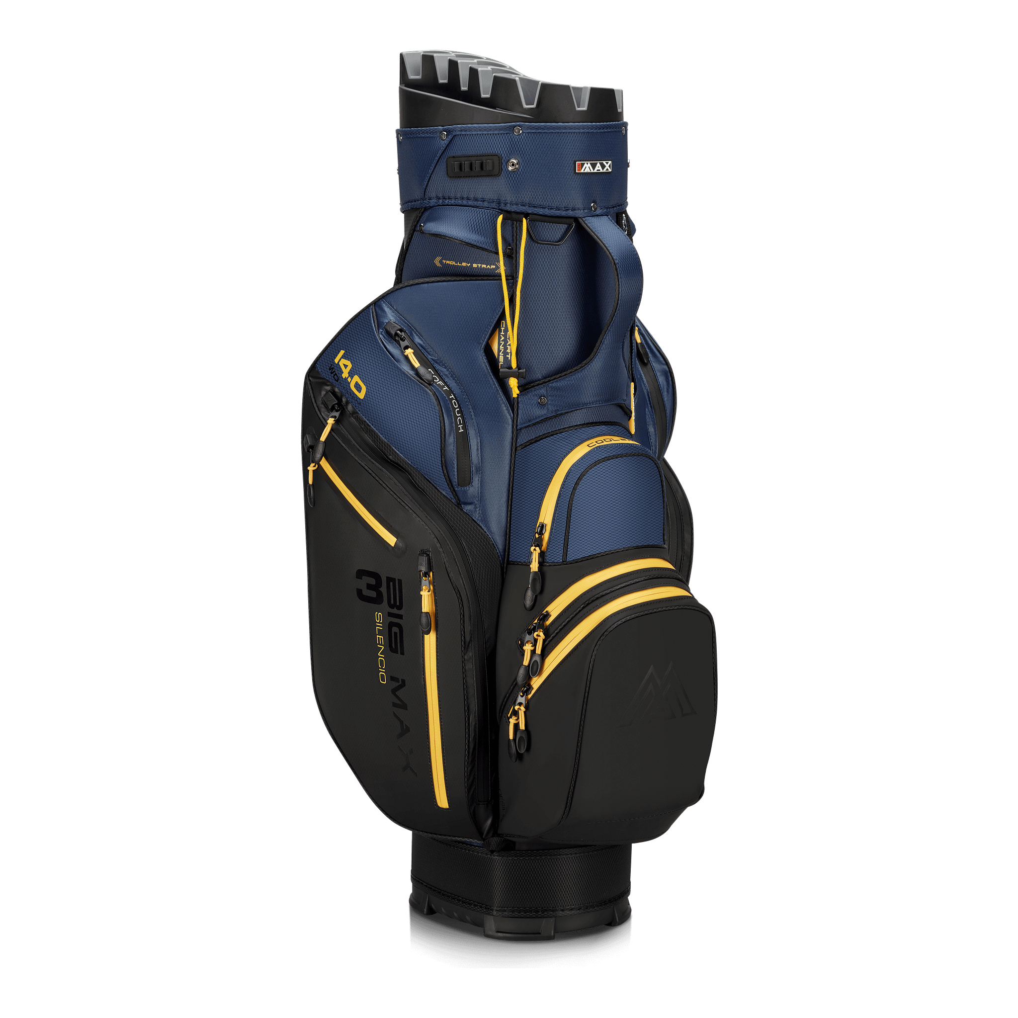Big Max Dri Lite Silencio 3 Organiser Golf Cart Bag - Black / Navy / Corn