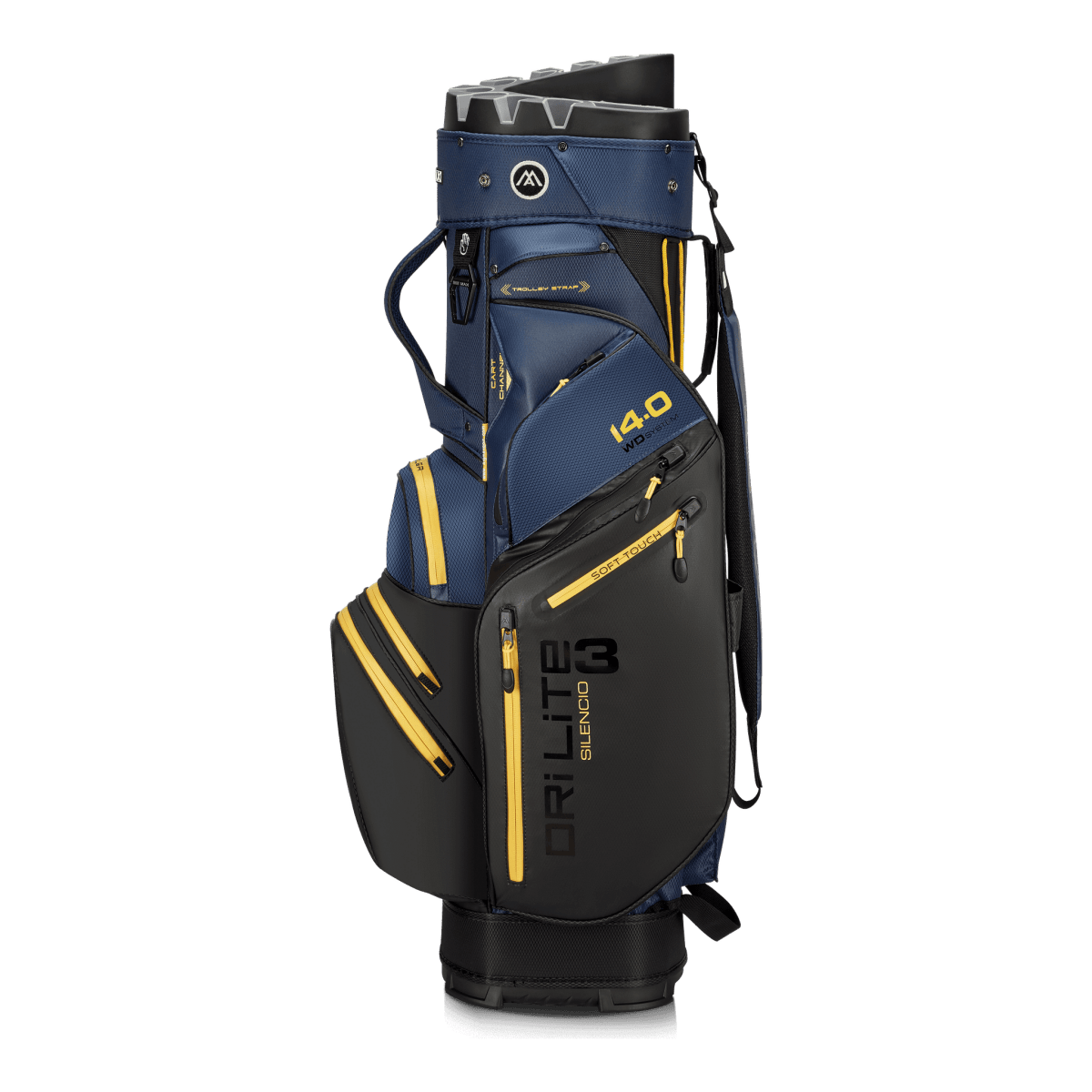 Big Max Dri Lite Silencio 3 Organiser Golf Cart Bag - Black / Navy / Corn - Big Max
