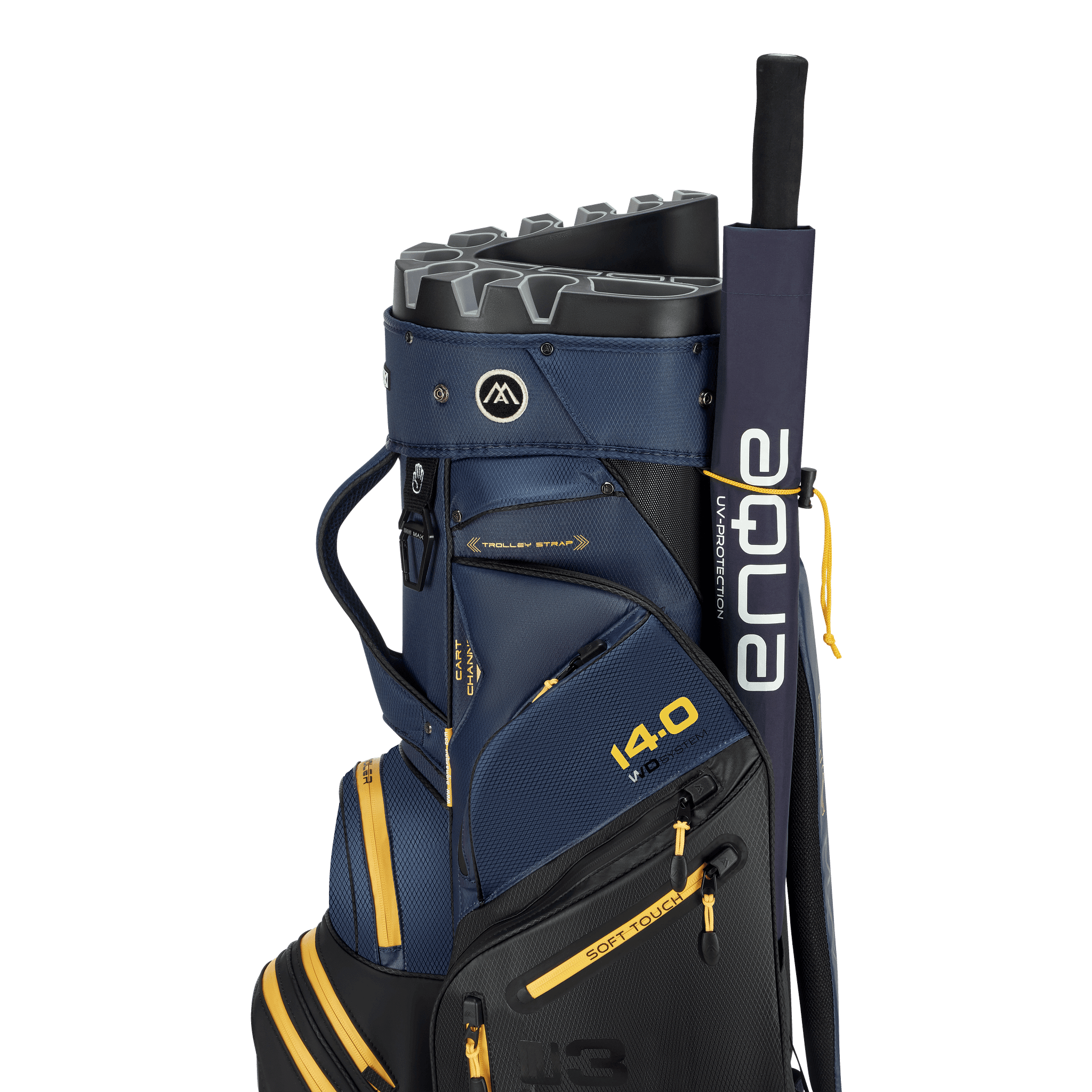 Big Max Dri Lite Silencio 3 Organiser Golf Cart Bag - Black / Navy / Corn