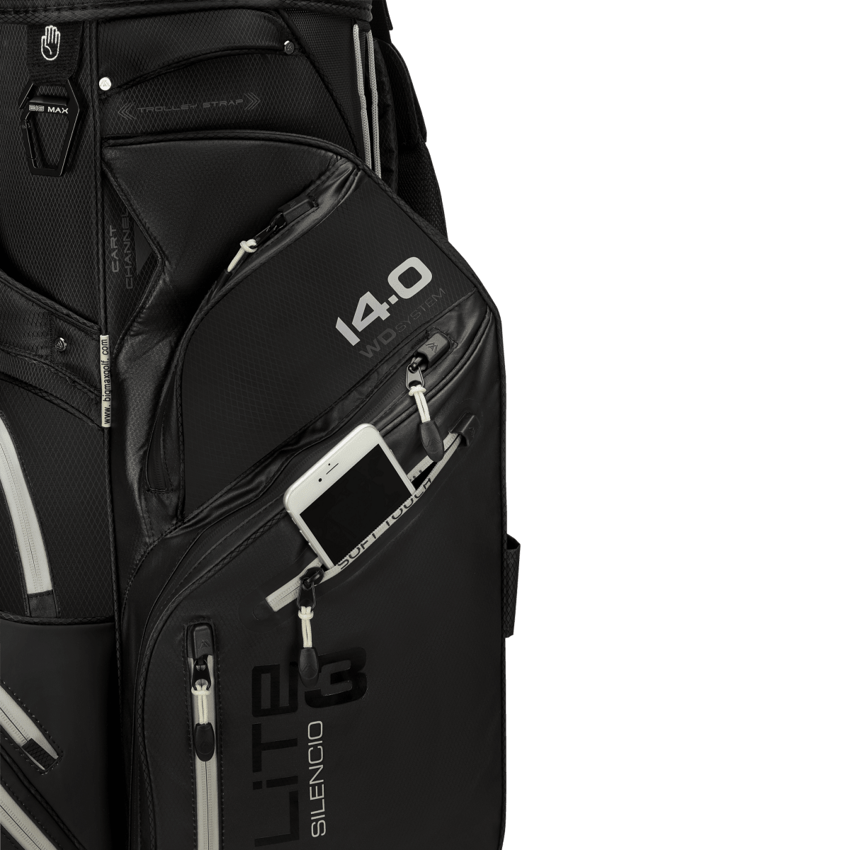 Big Max Dri Lite Silencio 3 Organiser Golf Cart Bag - Black - Big Max