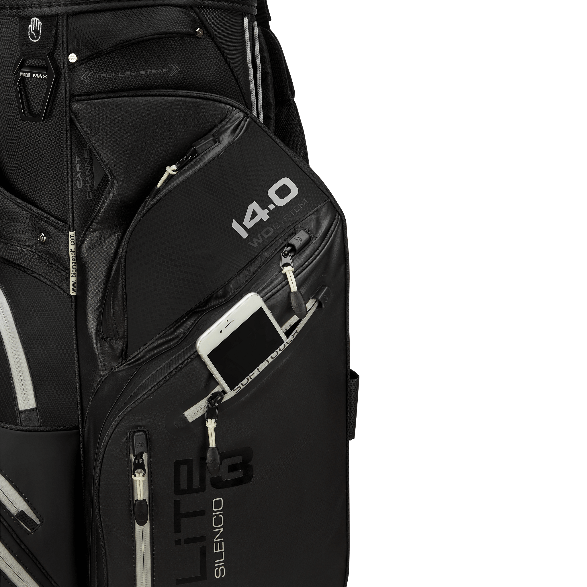 Big Max Dri Lite Silencio 3 Organiser Golf Cart Bag - Black