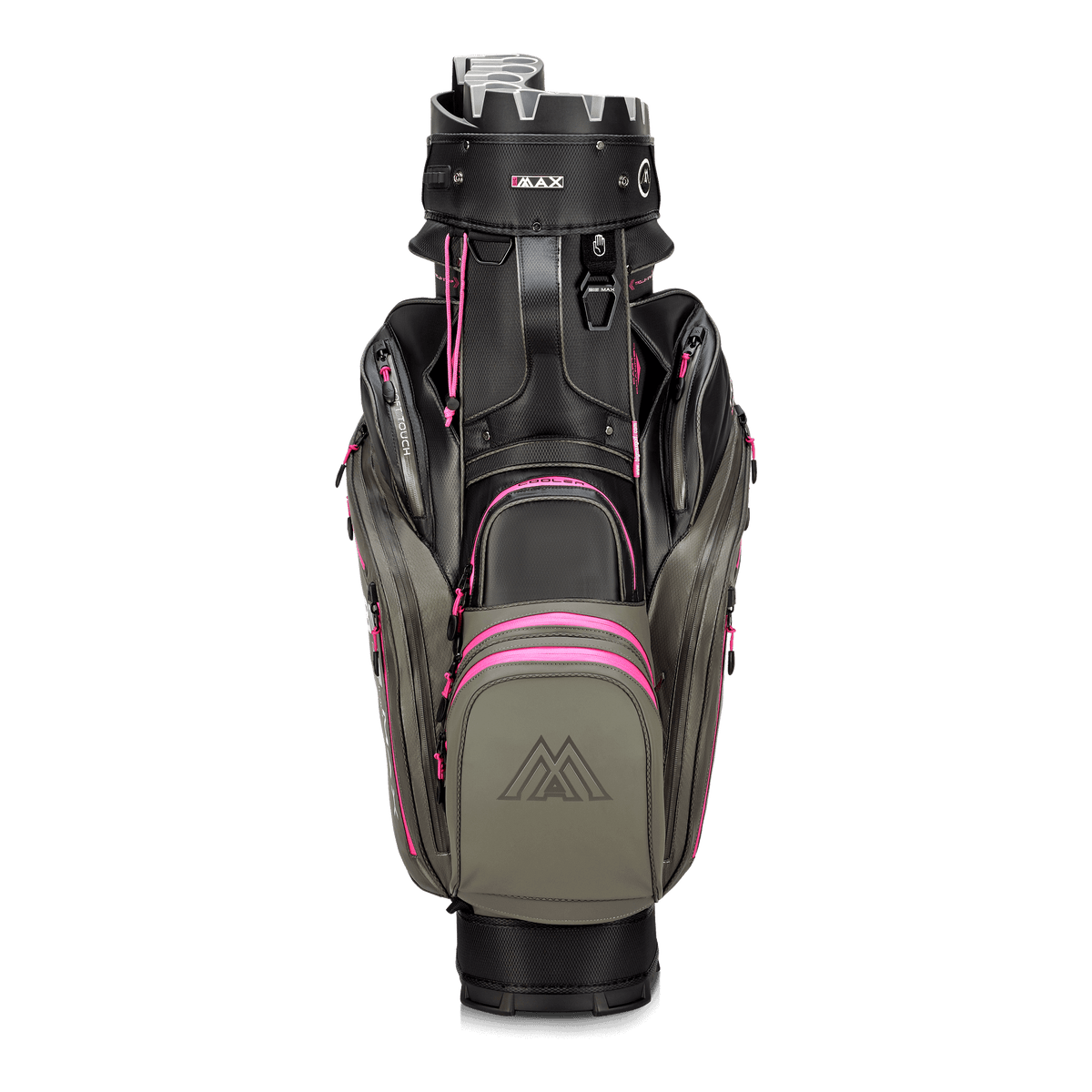 Big Max Dri Lite Silencio 3 Organiser Golf Cart Bag - Charcoal / Black / Fuchsia