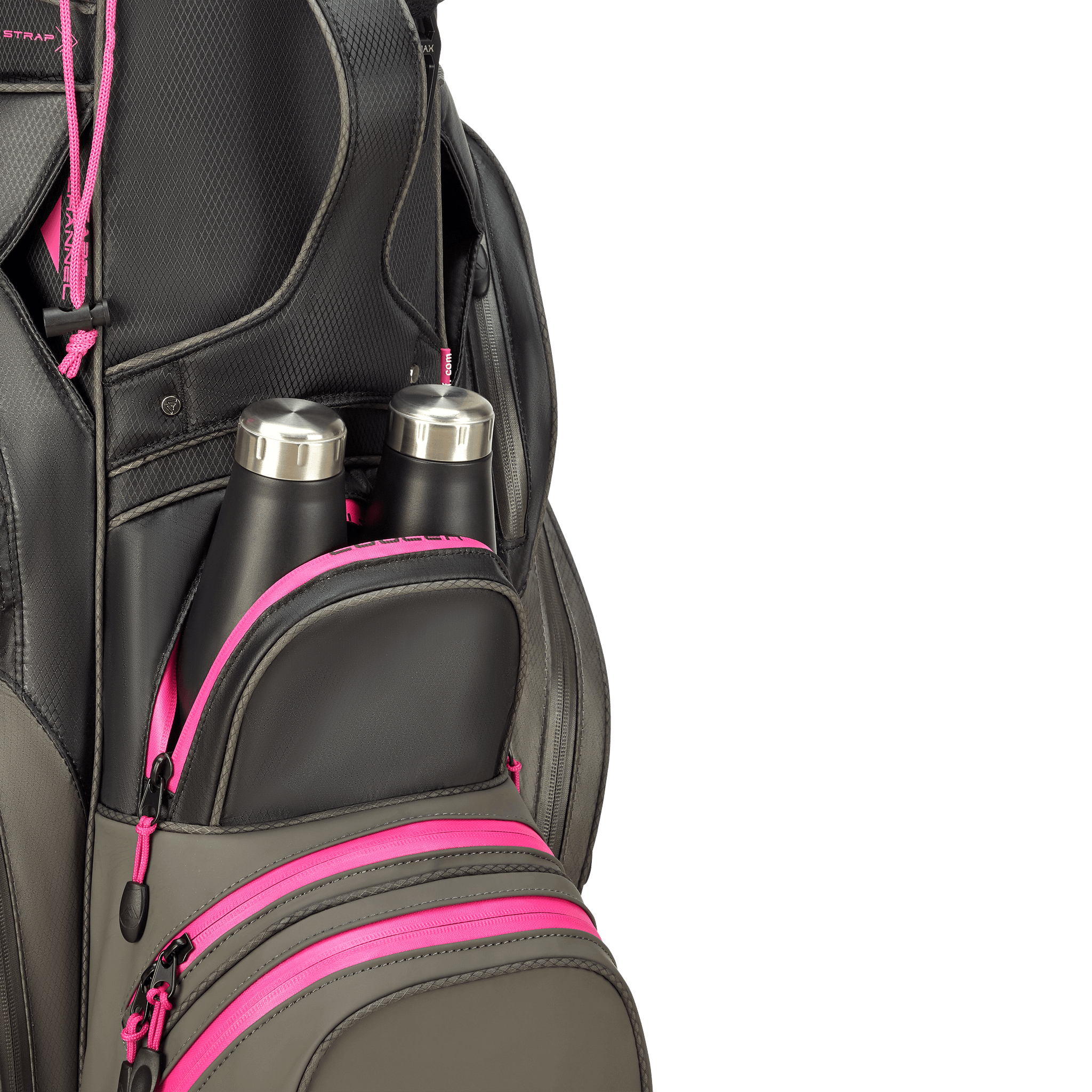 Big Max Dri Lite Silencio 3 Organiser Golf Cart Bag - Charcoal / Black / Fuchsia