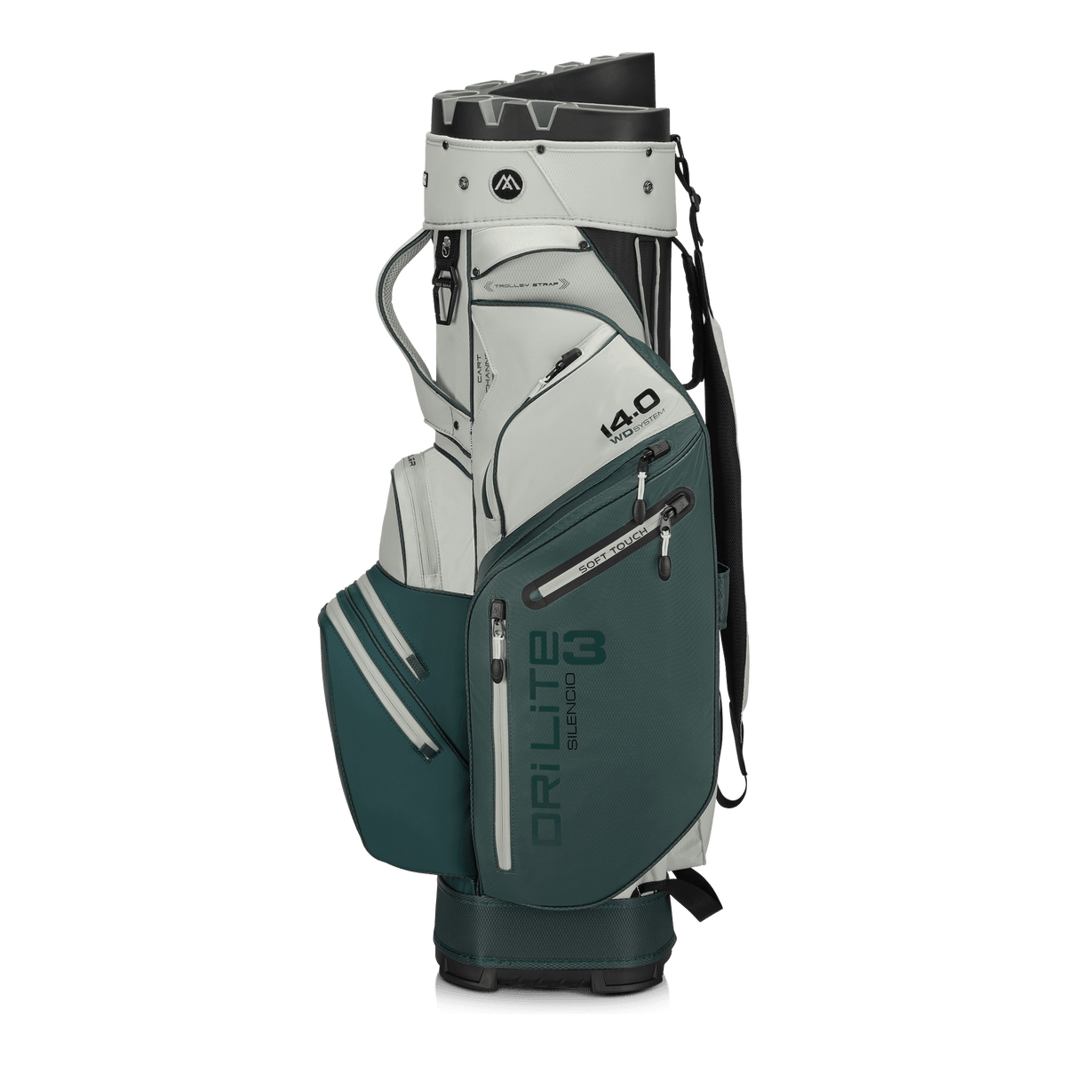 Big Max Dri Lite Silencio 3 Organiser Golf Cart Bag - Forest Green / Off White