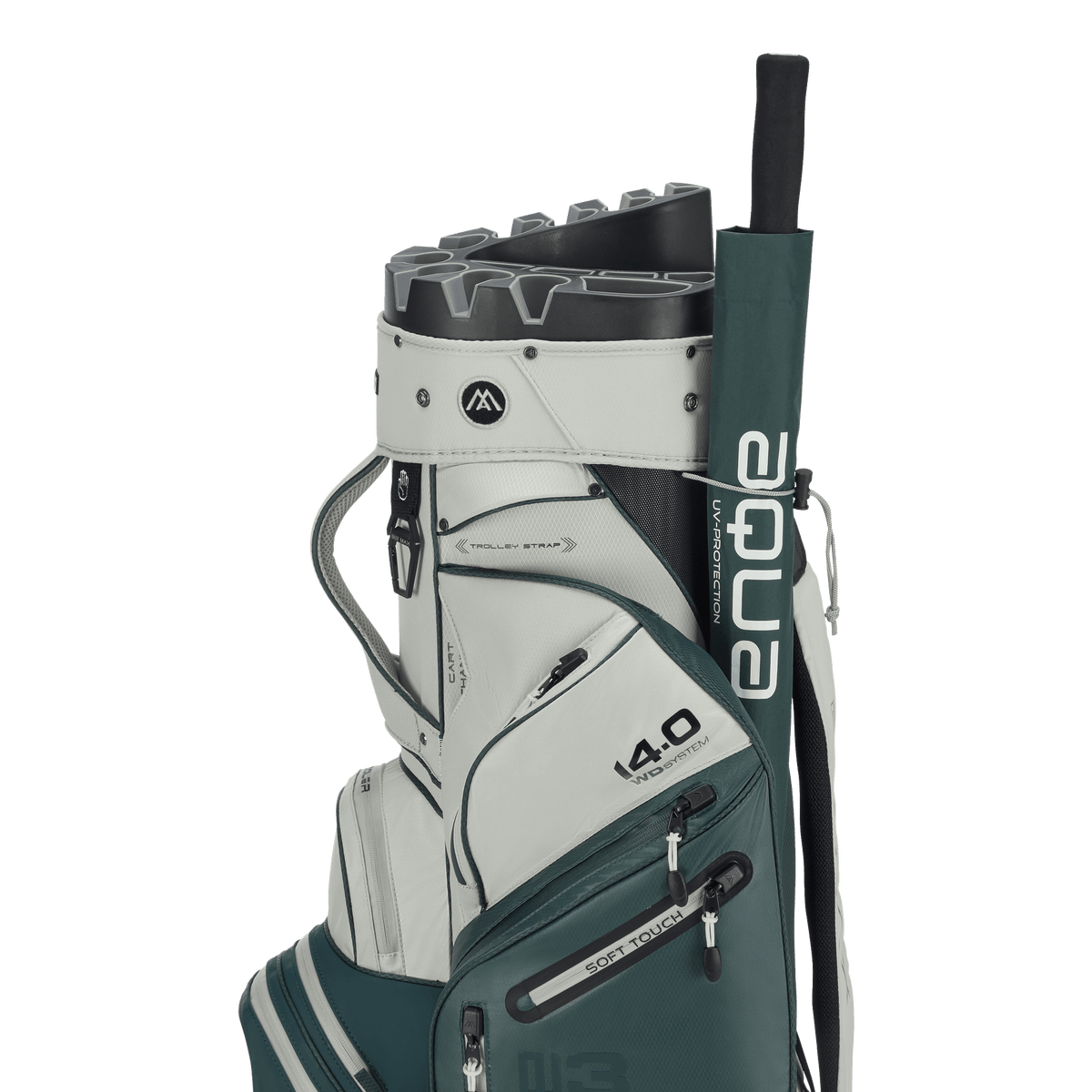 Big Max Dri Lite Silencio 3 Organiser Golf Cart Bag - Forest Green / Off White