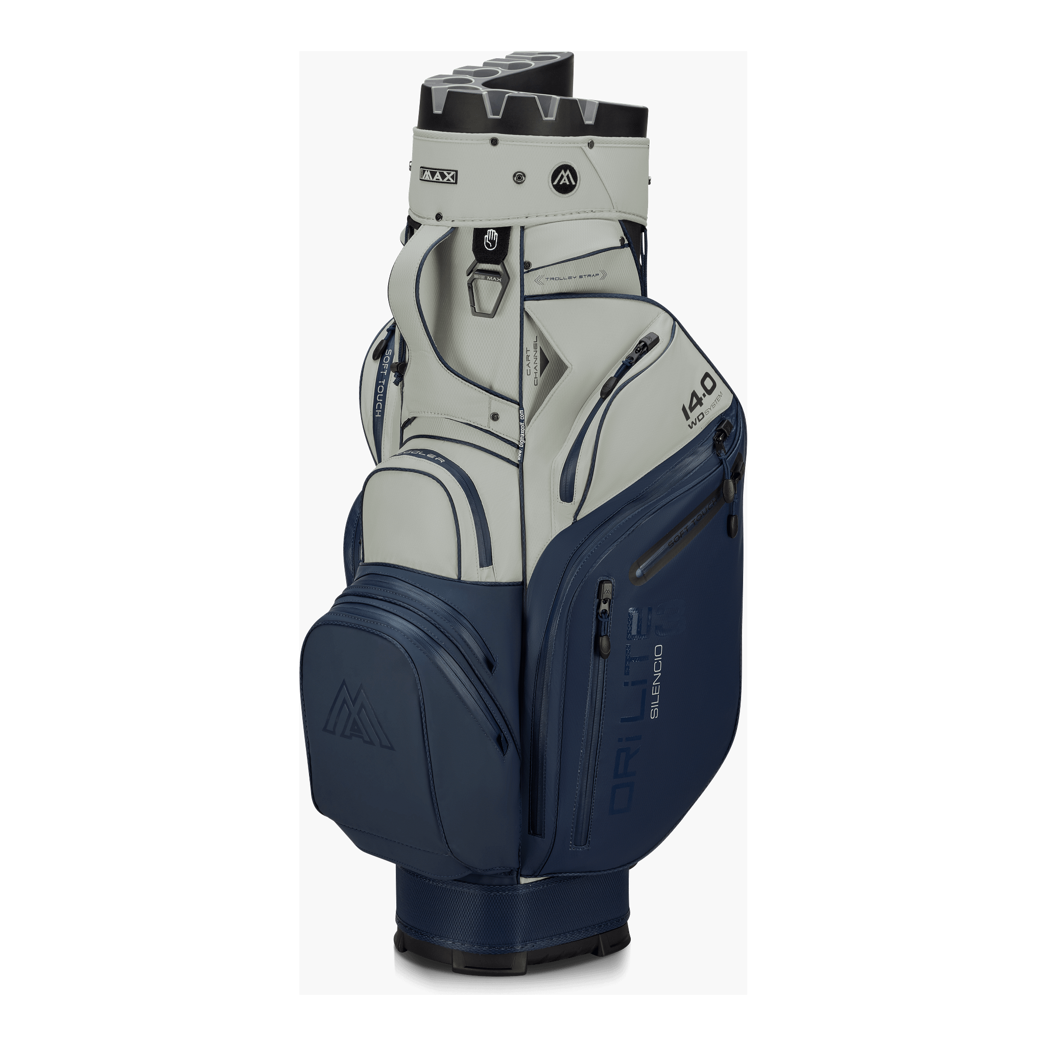 Big Max Dri Lite Silencio 3 Organiser Golf Cart Bag - Navy / Off White