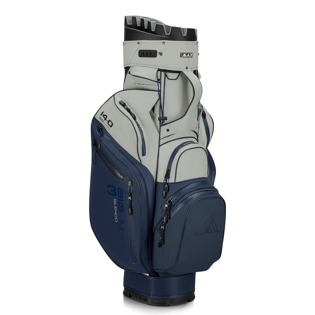 Big Max Dri Lite Silencio 3 Organiser Golf Cart Bag - Navy / Off White