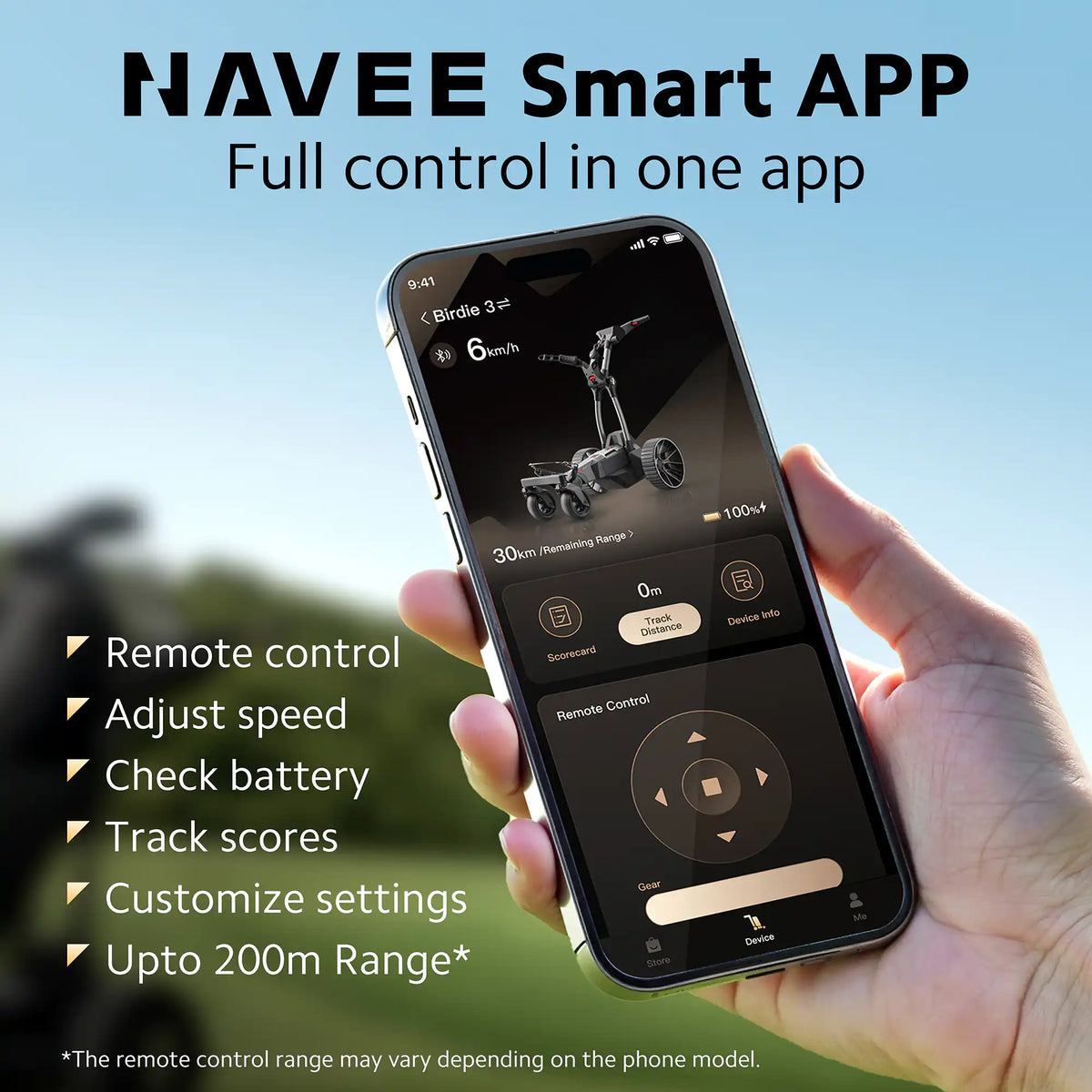 NAVEE Birdie 3 Remote Electric Golf Trolley
