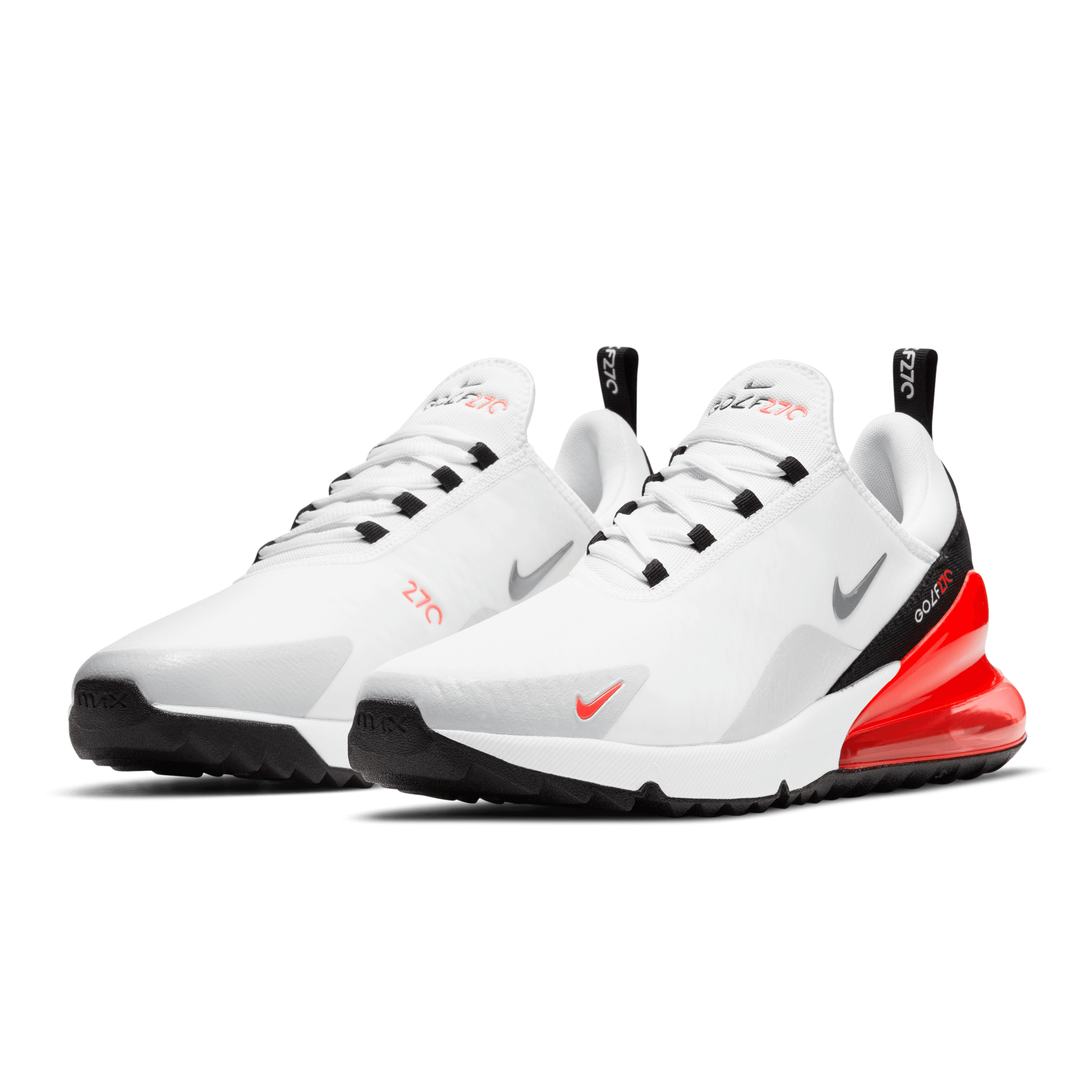 Nike Air Max 270G Spikeless Golf Shoes - White/Cool Grey - Natural Grey