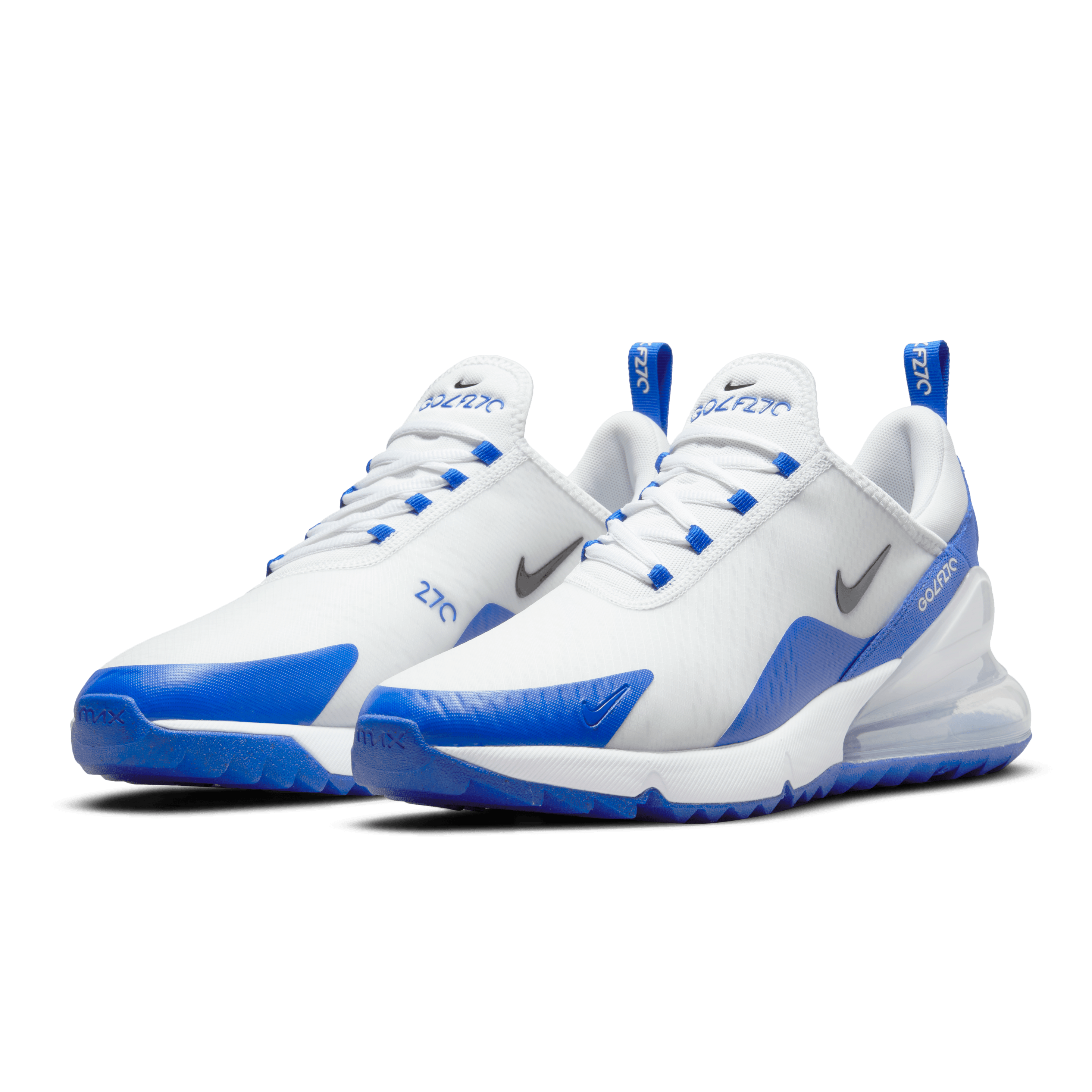 Nike Air Max 270G Spikeless Golf Shoes - White / Black-Racer Blue-Pure Platinum