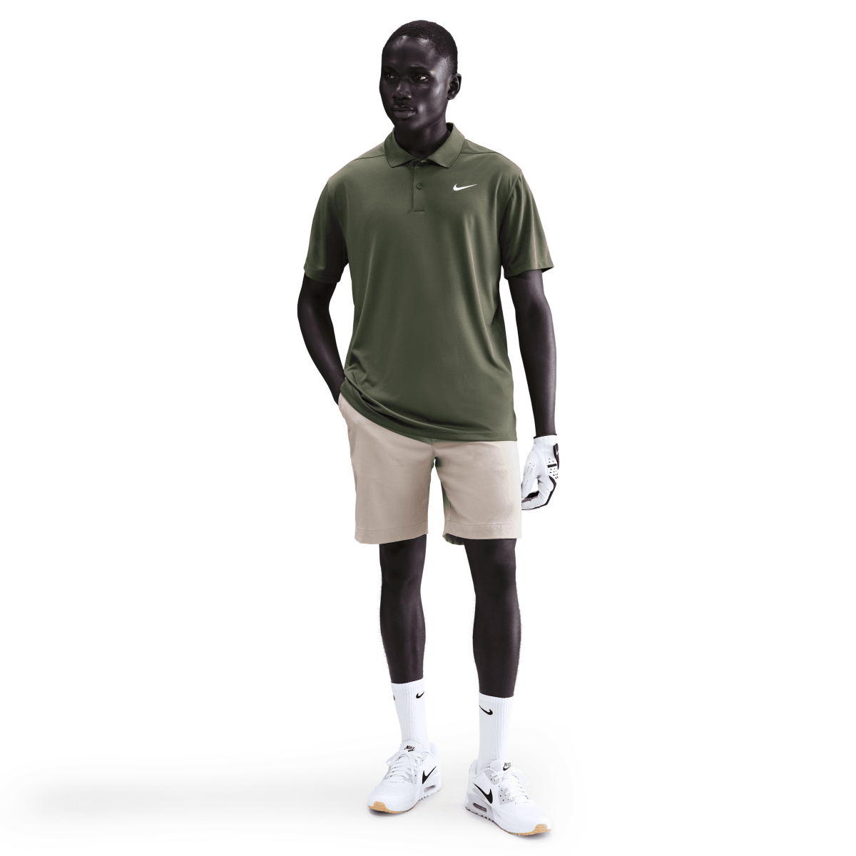 Nike DF Victory Solid Polo - Medium Olive / Pale Ivory - Nike Golf