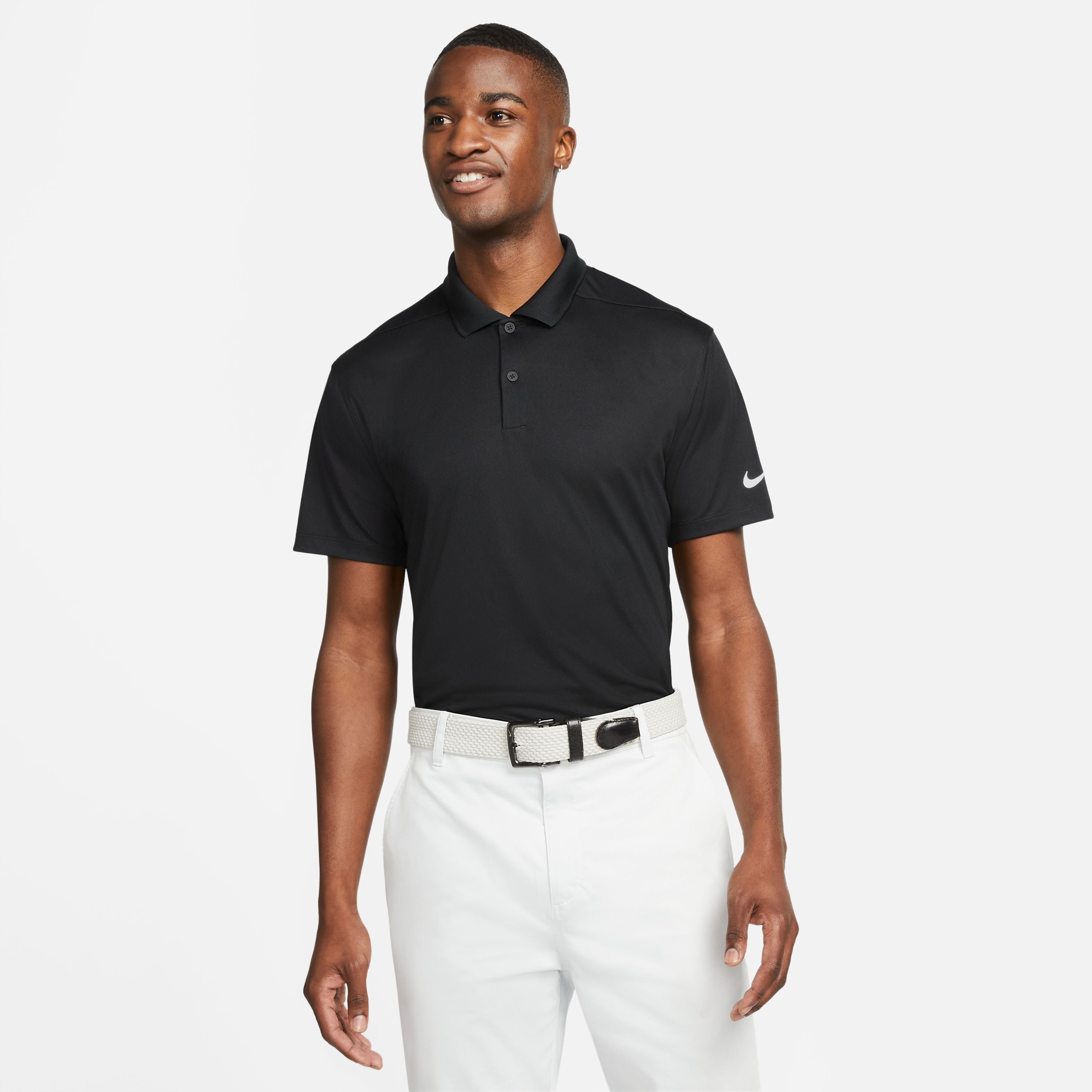 Nike DF Victory Solid Polo - Black / White