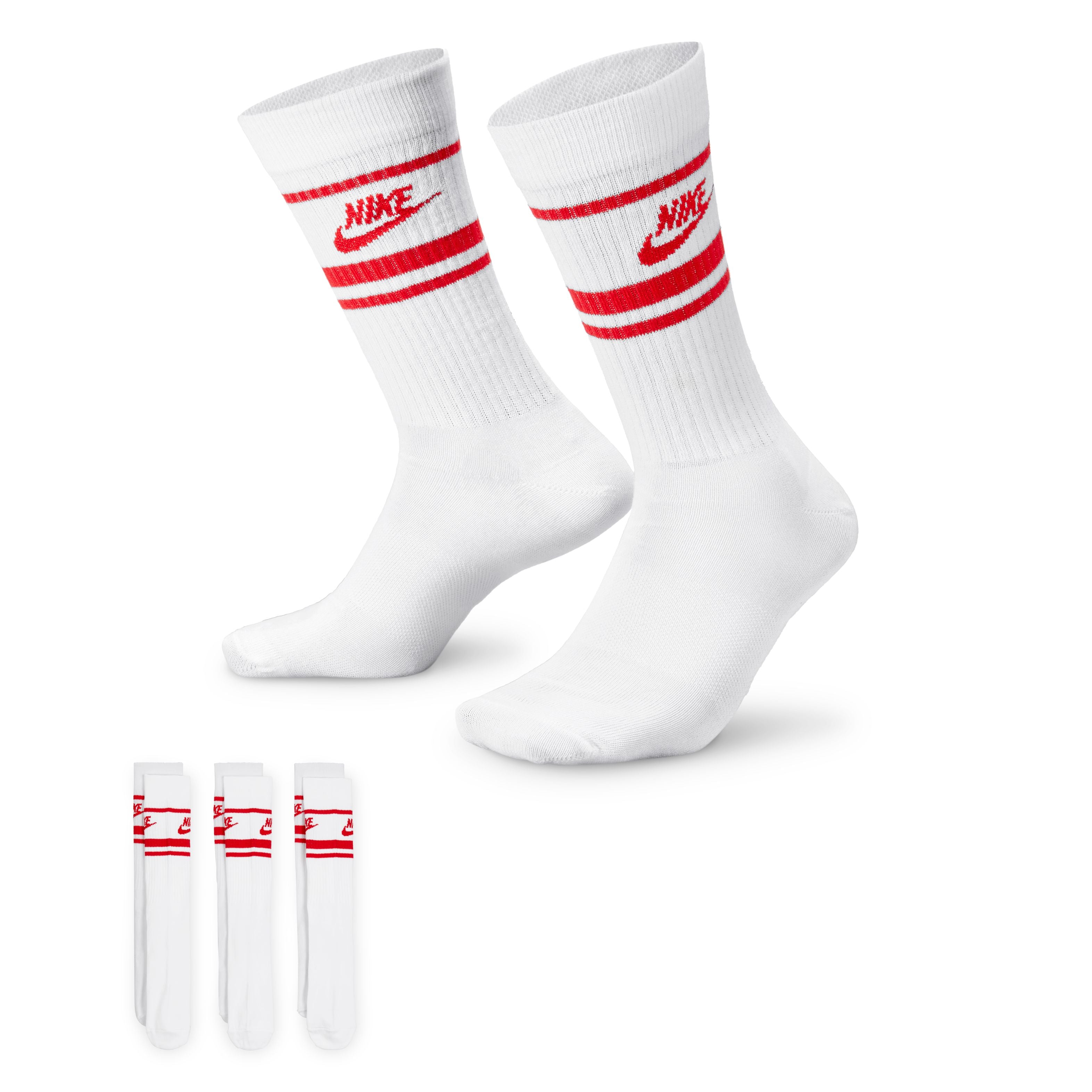 Nike Everyday Essential Golf Socks - White / Red / Red