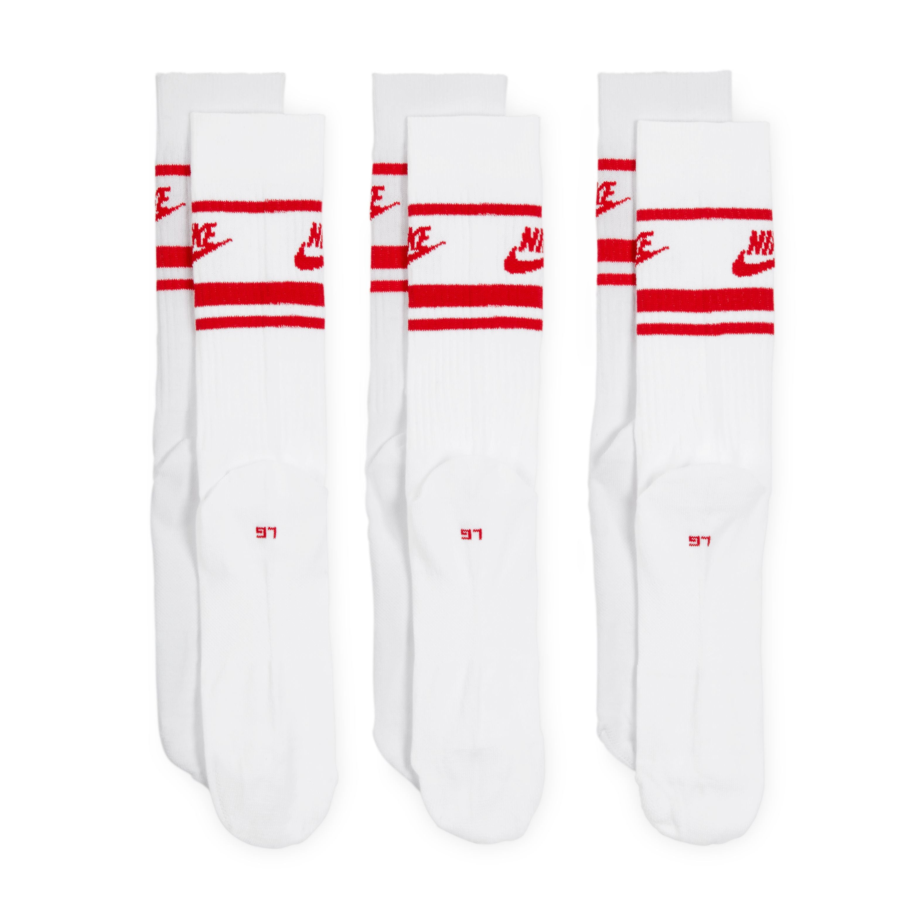 Nike Everyday Essential Golf Socks - White / Red / Red