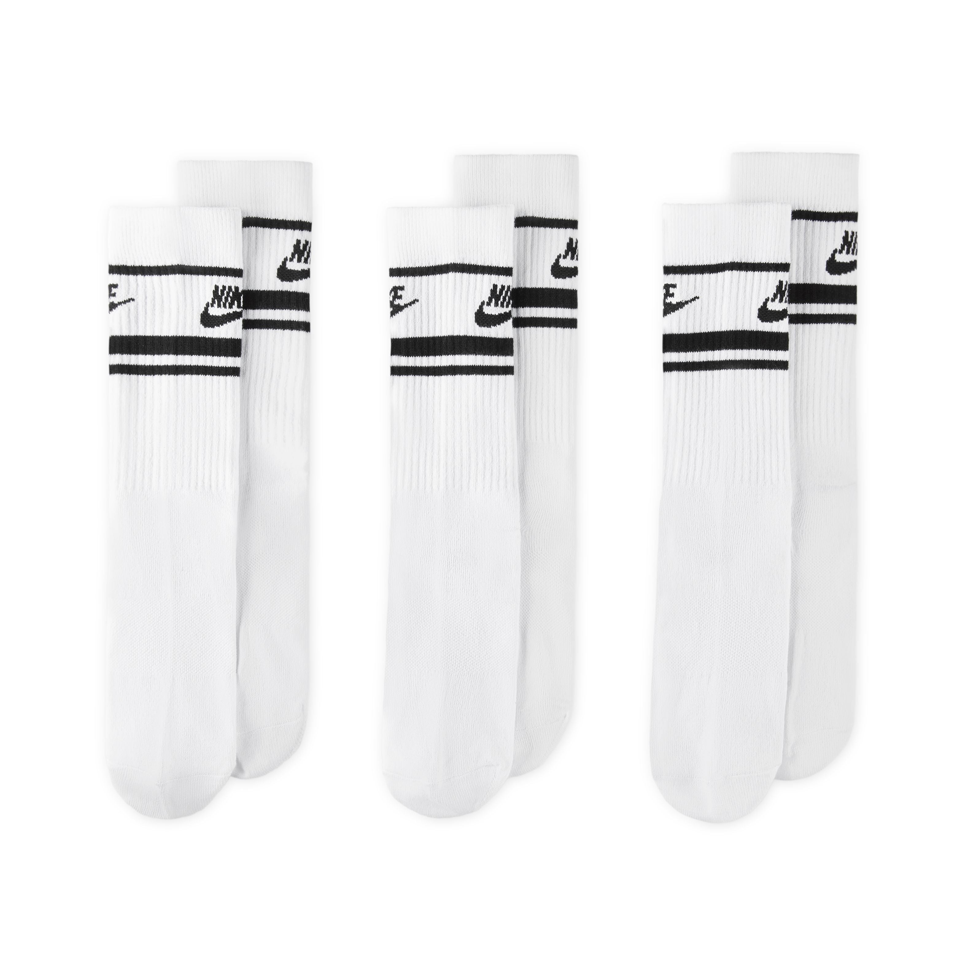 Nike Everyday Essential Golf Socks - White / Black / Black