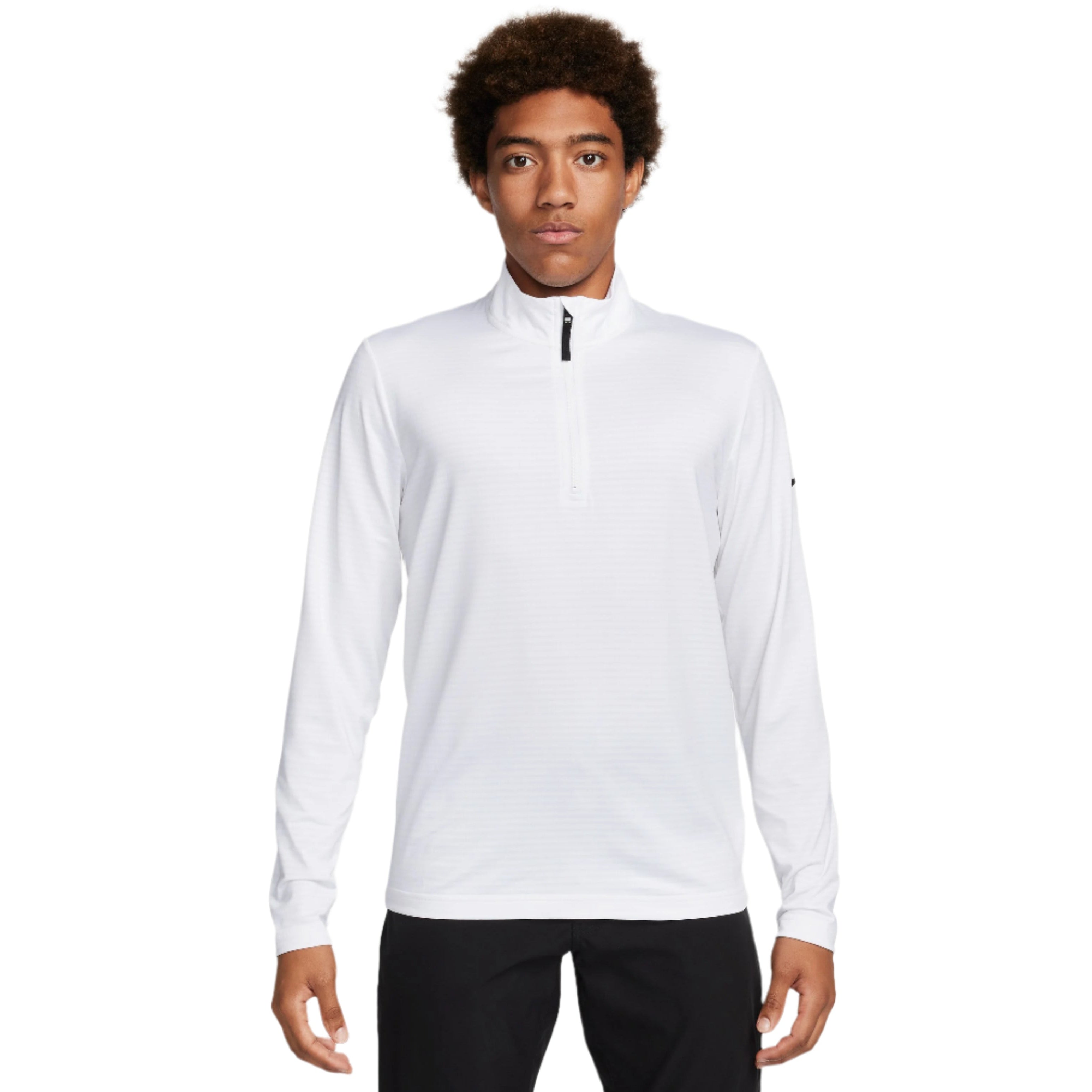Nike Dri Fit Victory 1/2 Zip Golf Pullover - White / Black
