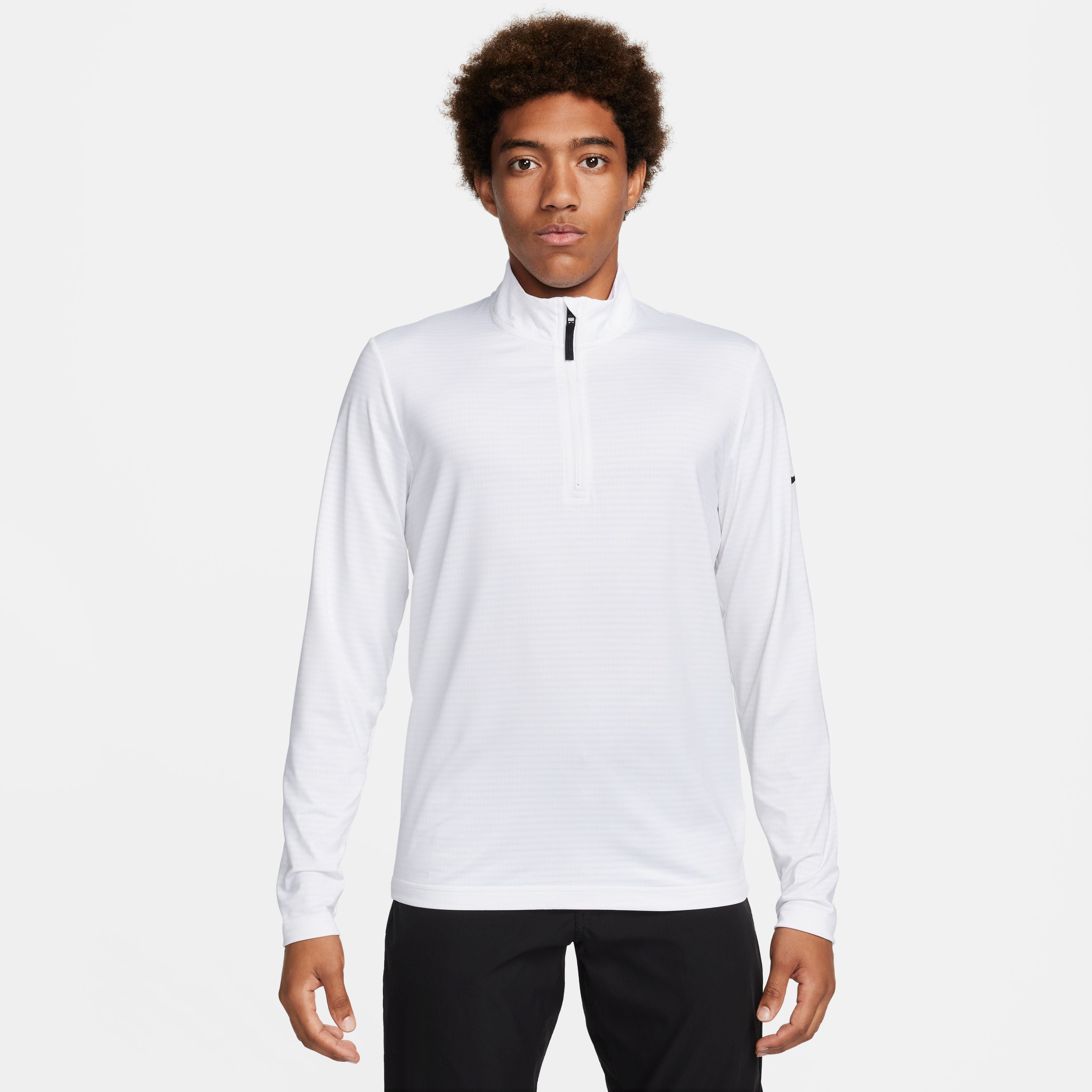 Nike Dri Fit Victory 1/2 Zip Golf Pullover - White / Black