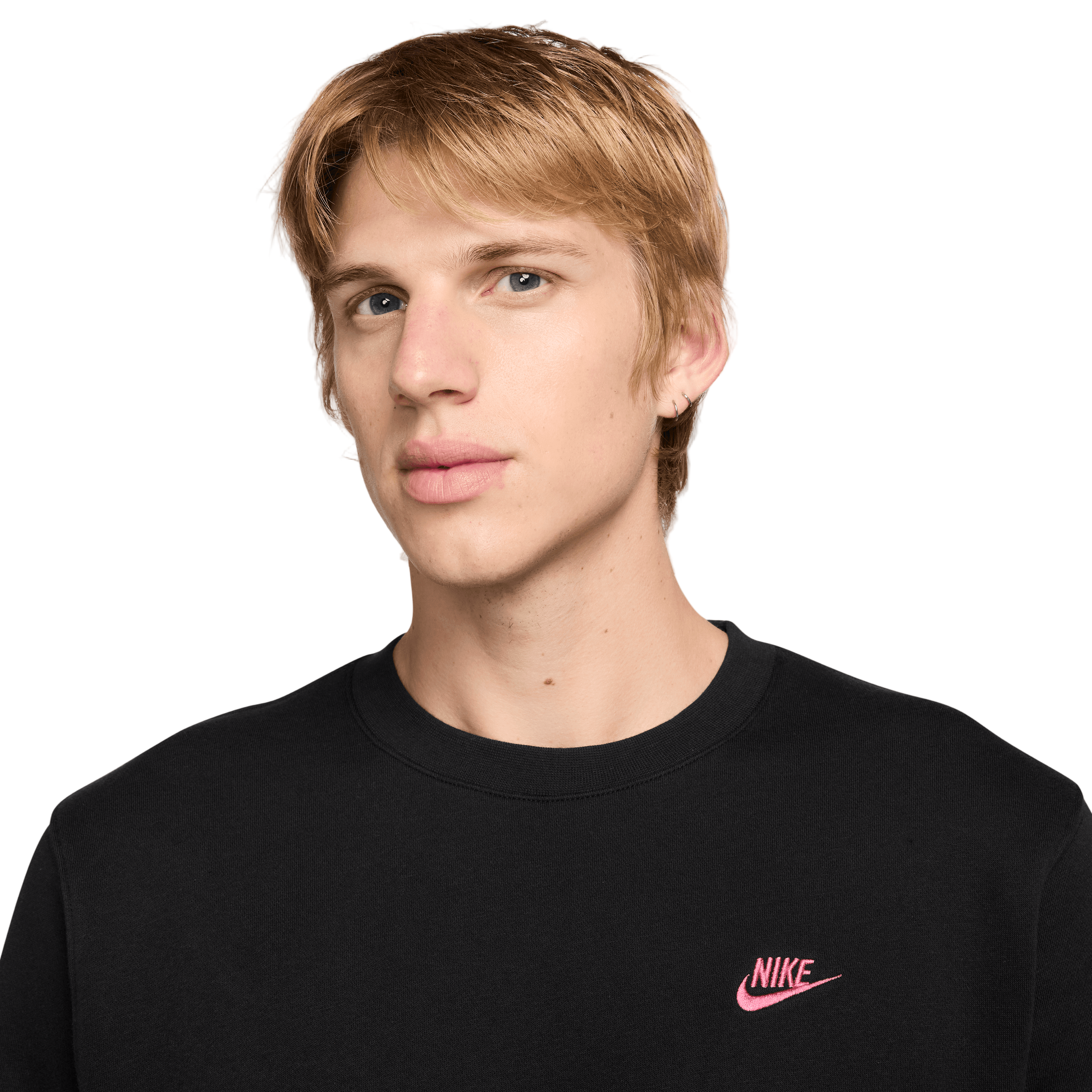 Nike NSW Club Crew Pullover - Black / Pink
