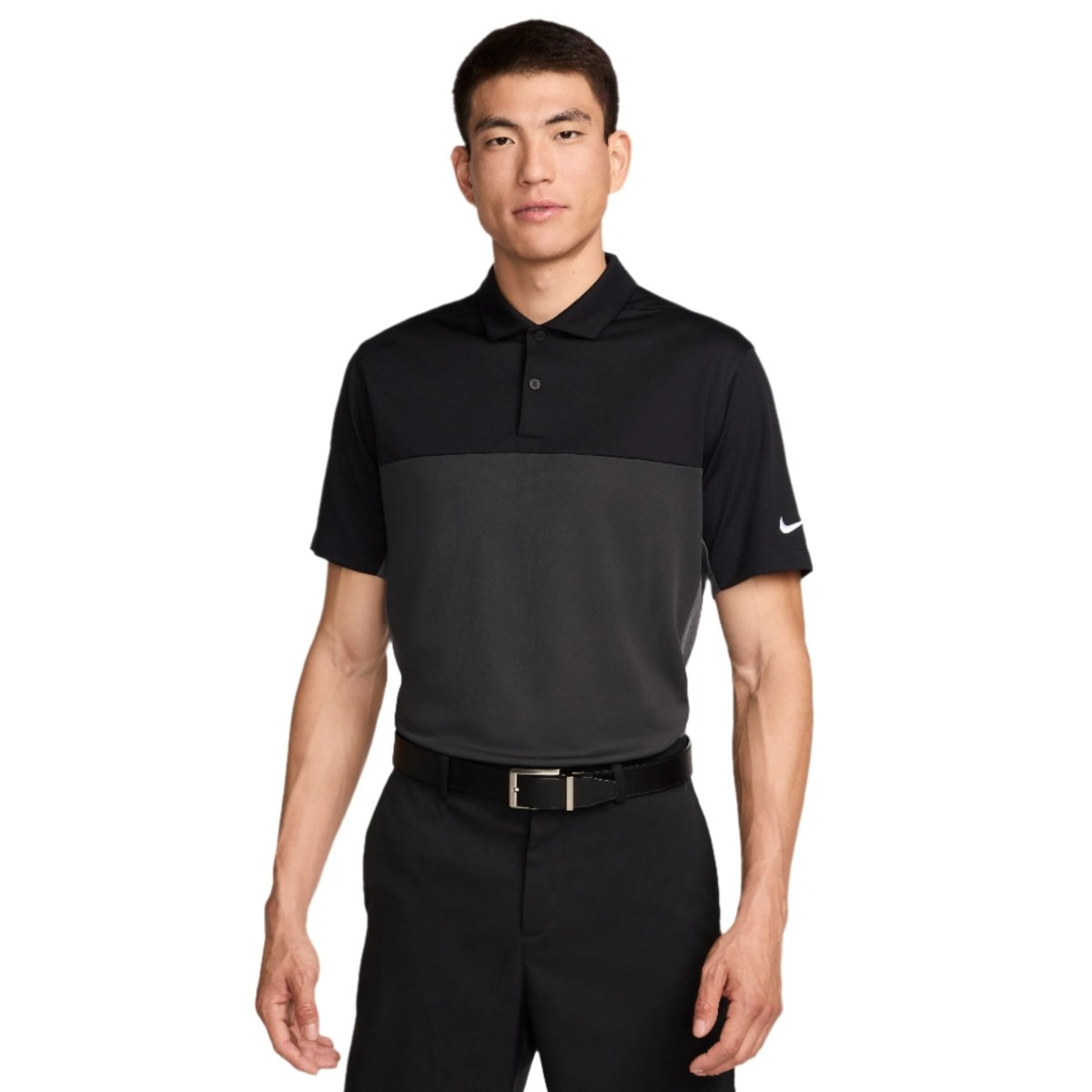 Nike Dri Fit Victory+ Mens Block Polo Shirt - Black / Iron Grey / Dark Smoke Grey / White - Nike Golf