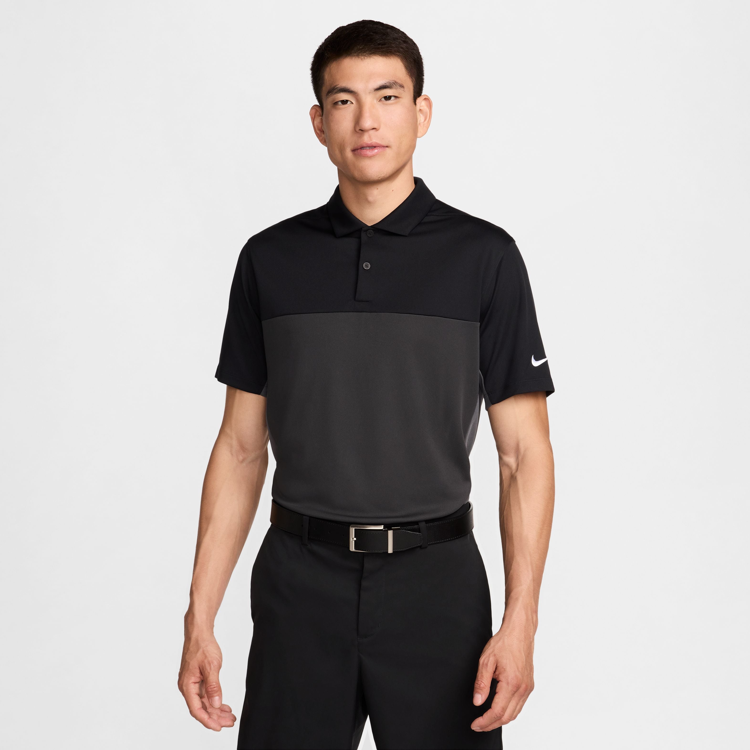 Nike Dri Fit Victory+ Mens Block Polo Shirt - Black / Iron Grey / Dark Smoke Grey / White