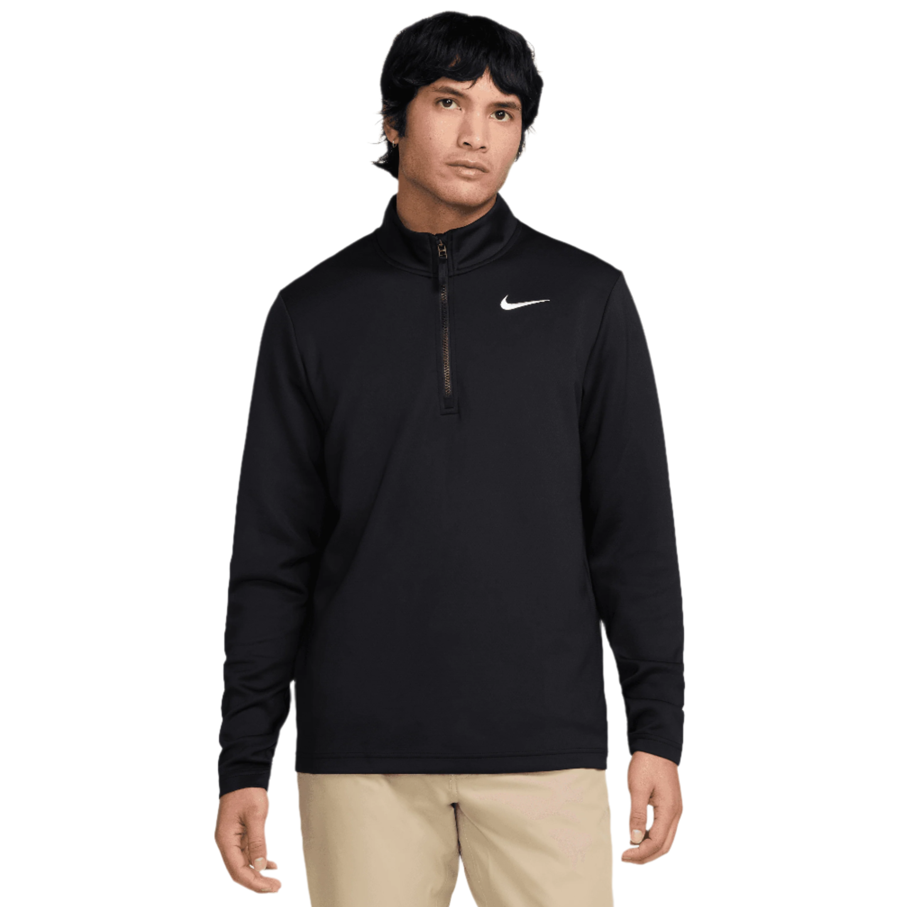 Nike Therma Flex 1/2 Zip Mens Golf Pullover - Black / White