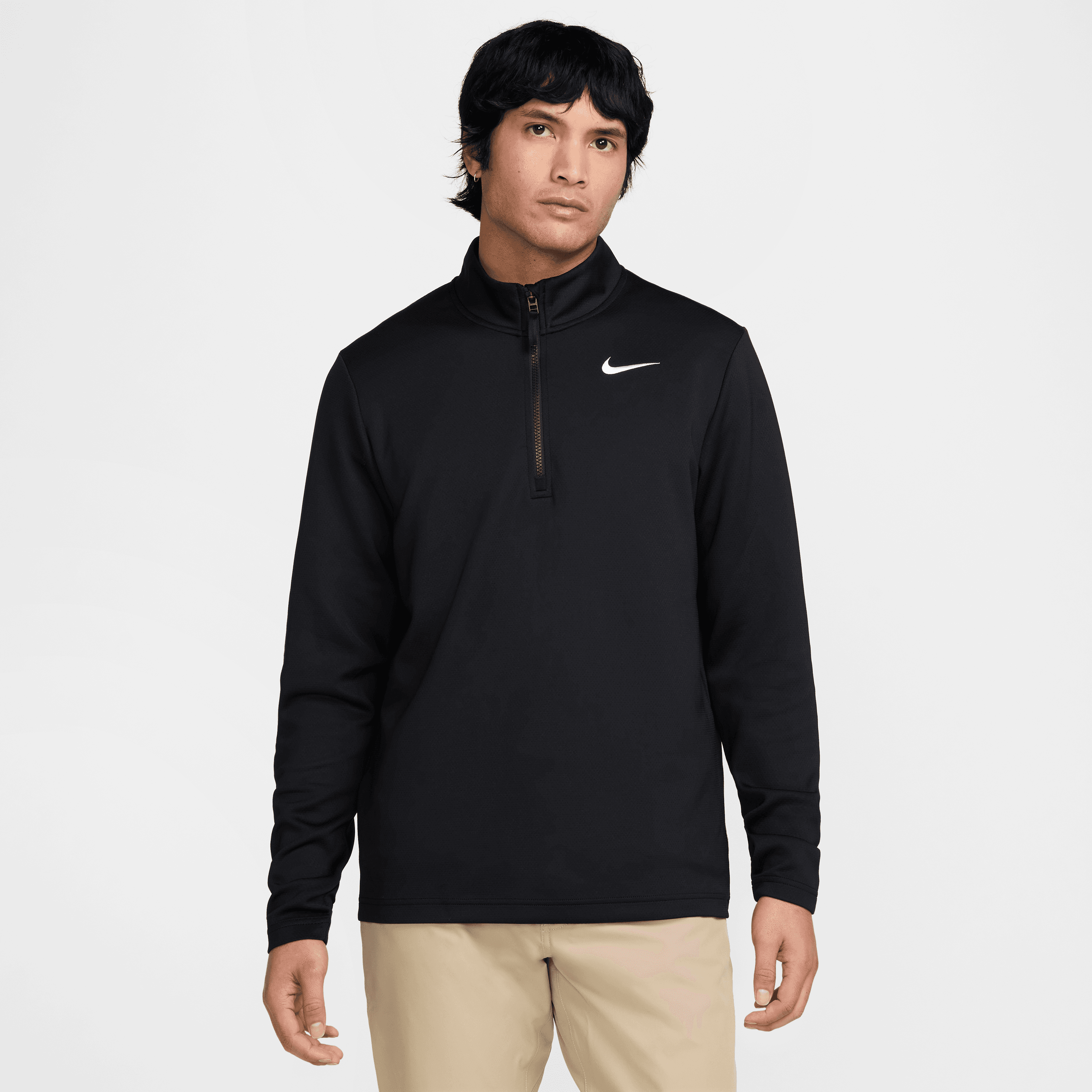 Nike Therma Flex 1/2 Zip Mens Golf Pullover - Black / White