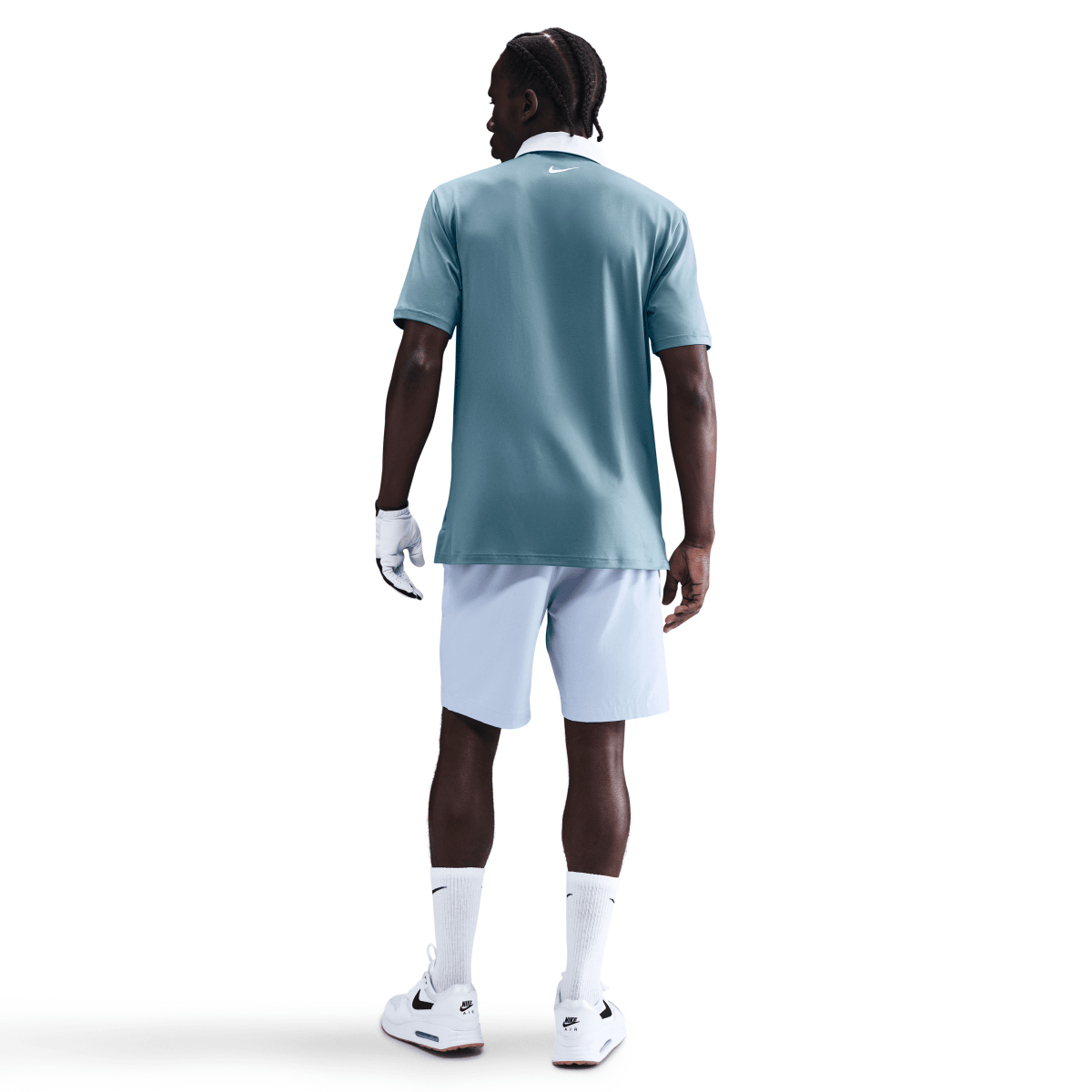 Nike Dri Fit Contrast Mens Golf Polo Shirt - Smokey Blue / Pure Platinum - Nike Golf